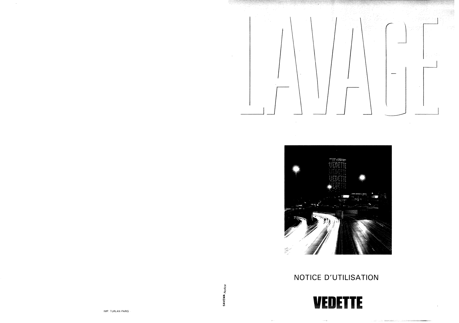 Vedette LAVAGE User Manual