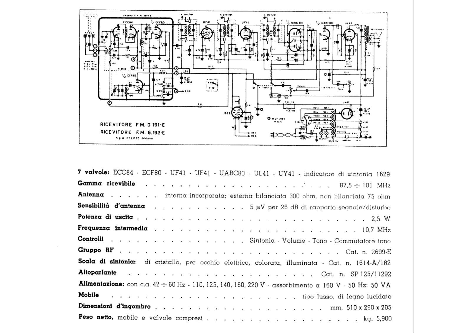 Geloso g191e, g192e schematic