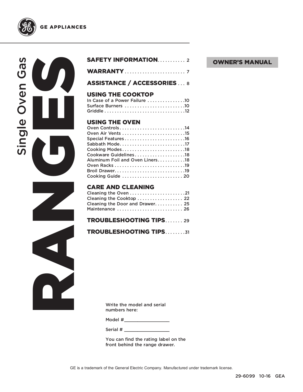 GE JCGBS66SEKSS OWNER’S MANUAL