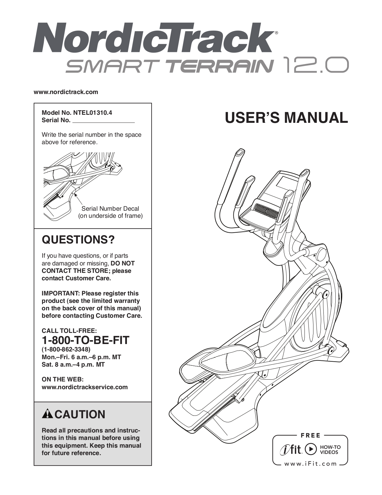 NordicTrack NTEL013104 Owner's Manual