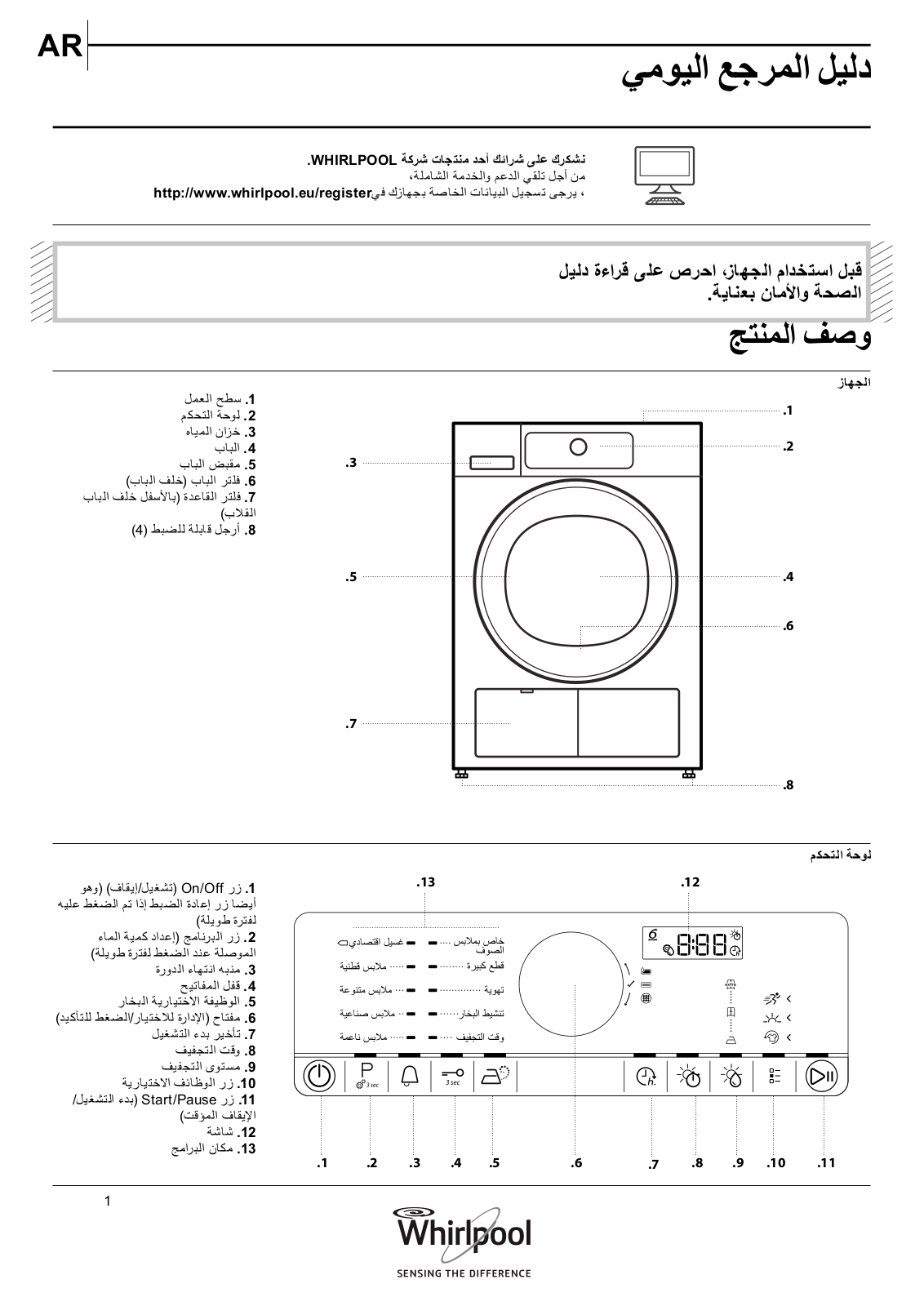 WHIRLPOOL DSCX 80114 Daily Reference Guide