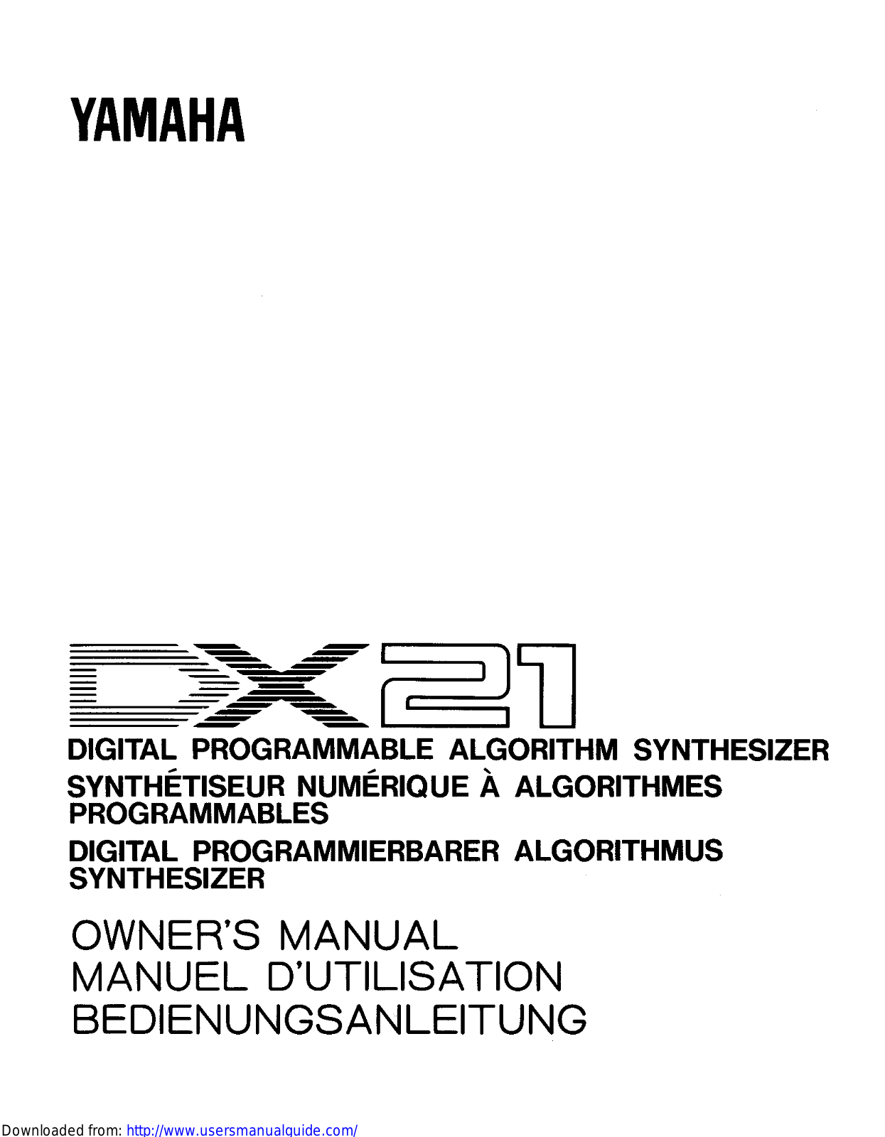 Yamaha Audio DX21 User Manual