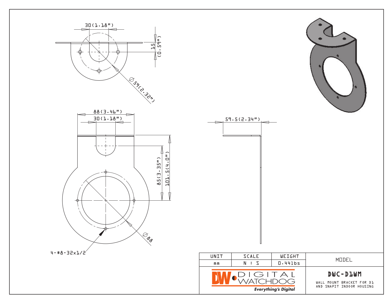 Digital Watchdog DWC-D1WM Specsheet