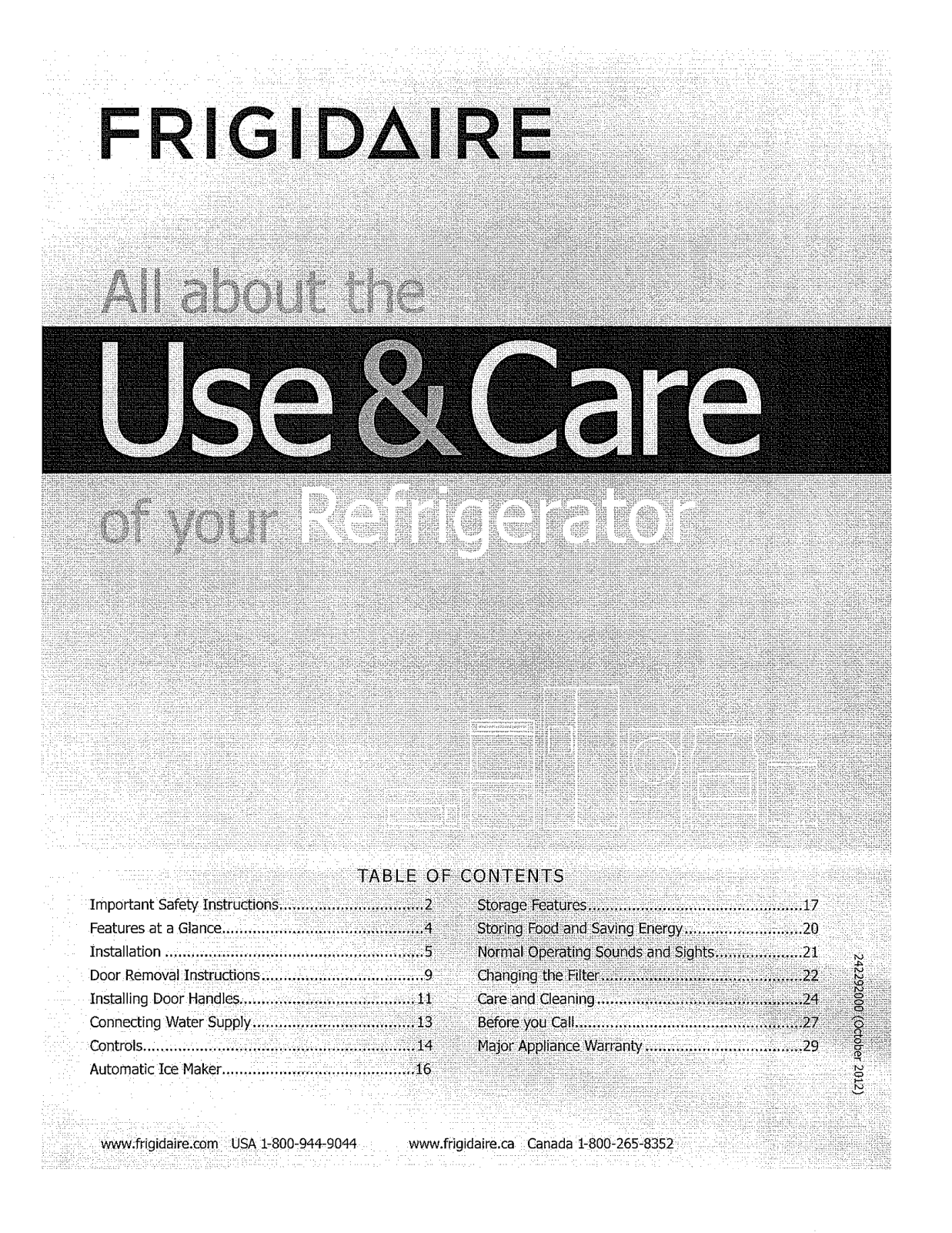 Frigidaire FPHG2399PF0, FGHN2866PP1, FGHN2866PP0, FGHN2866PF1, FGHN2866PF0 Owner’s Manual