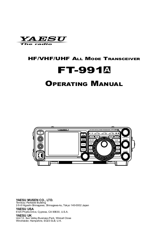 Yaesu FT-991A User Manual