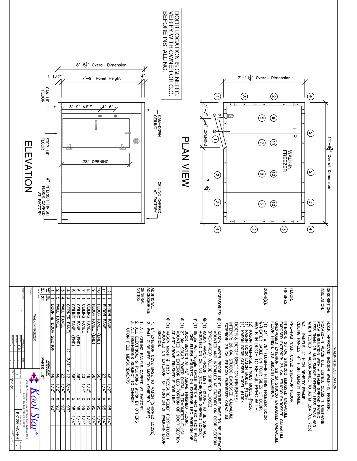 Kool Star K81286FWFRS Parts Diagram