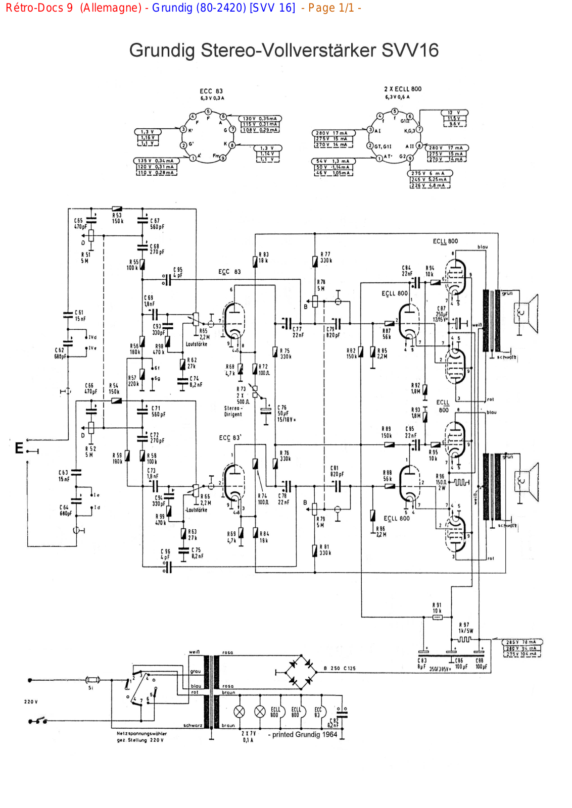 Grundig SVV-16 Schematic