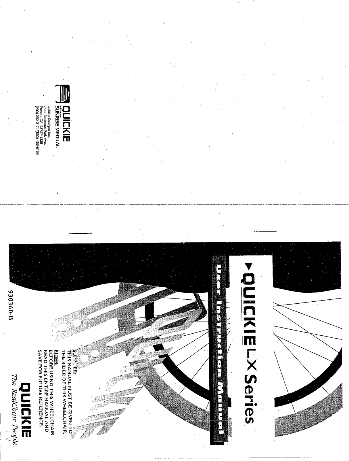 Sunrise Medical Quickie LX User Manual