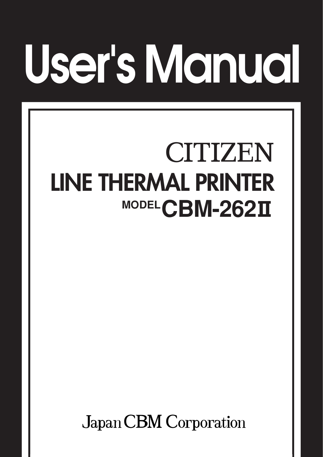 Citizen CBM-262II User Manual