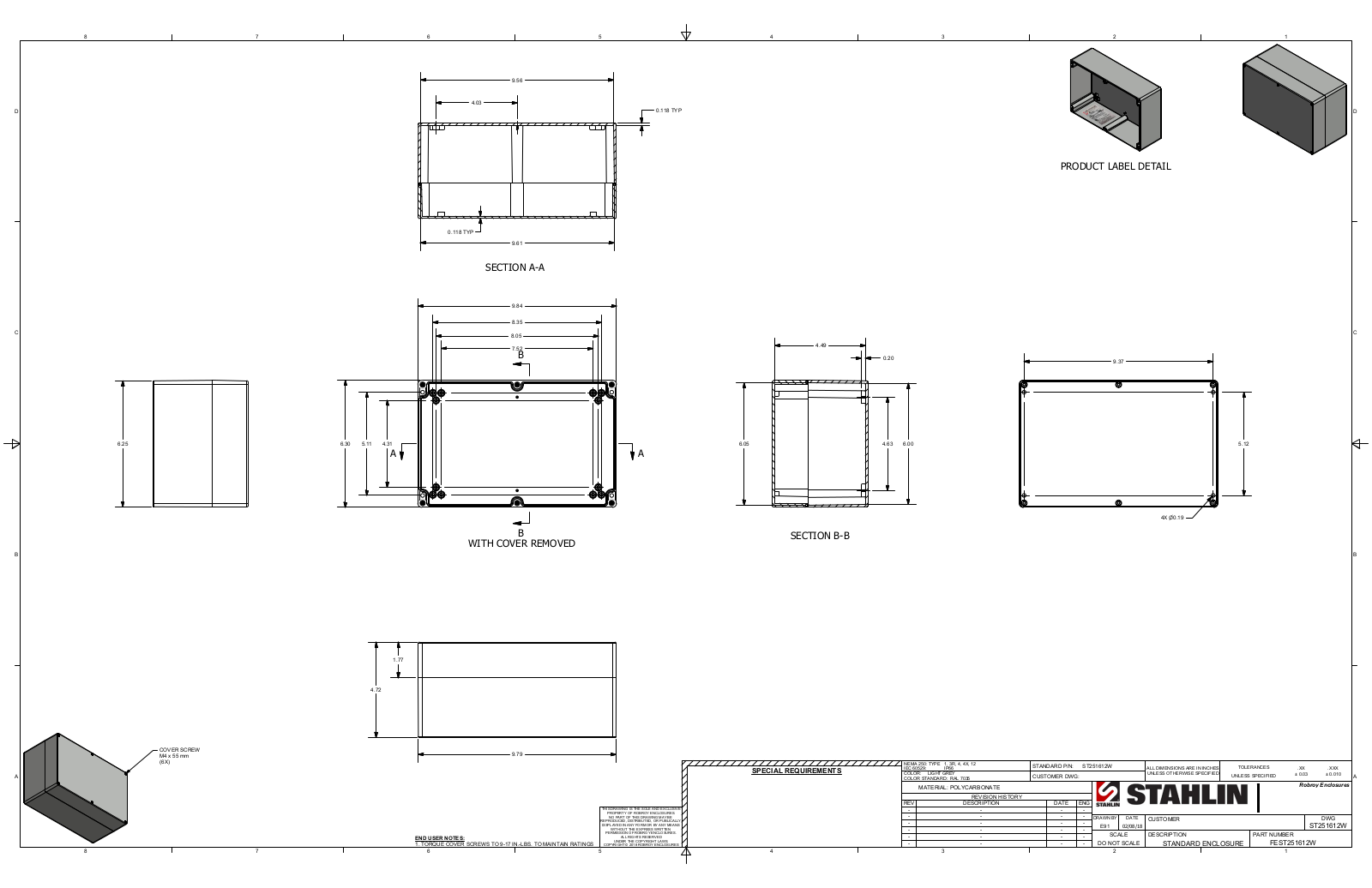 Stahlin ST251612W Reference Drawing