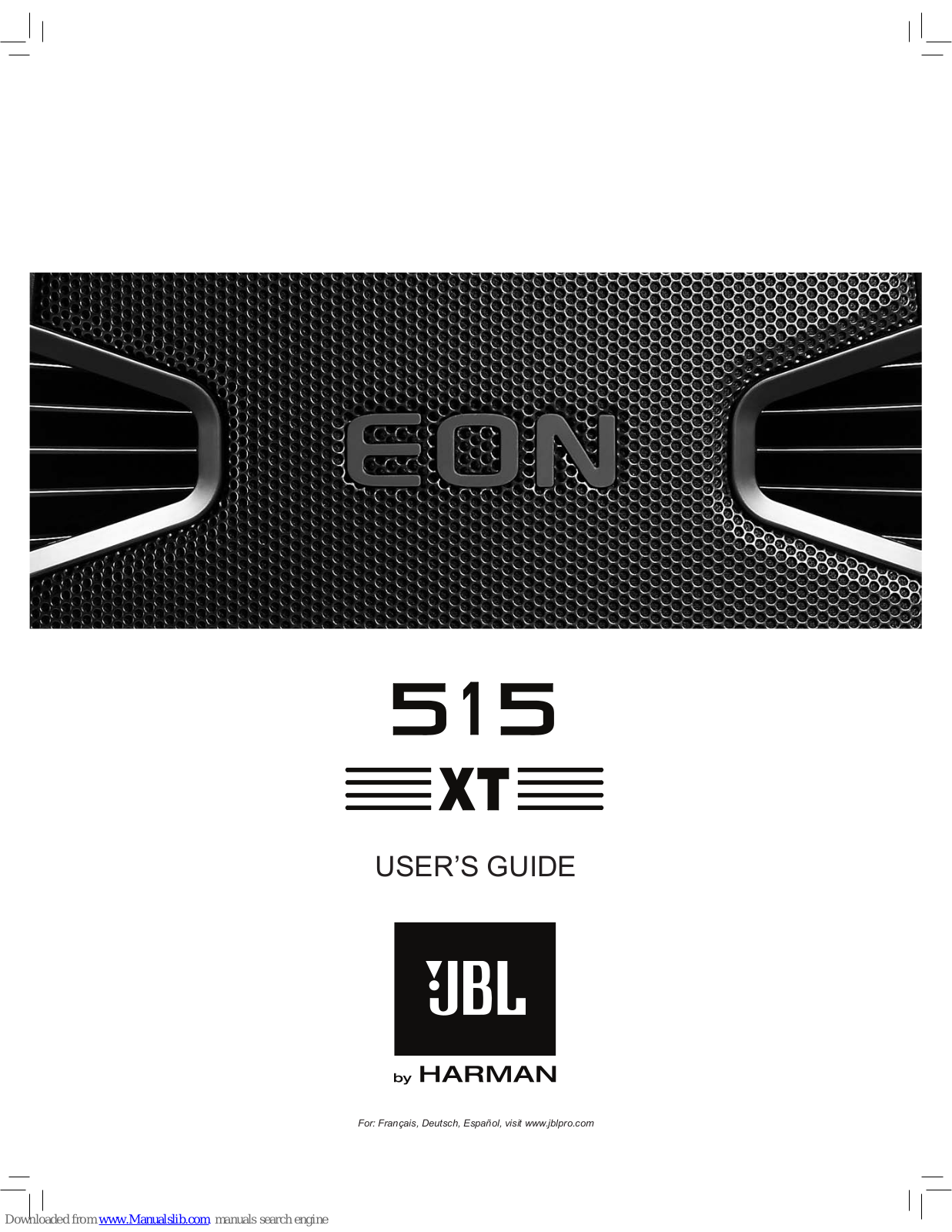 JBL 515 XT, EON 515 XT, EON 510, EON 518S, EON 315 User Manual