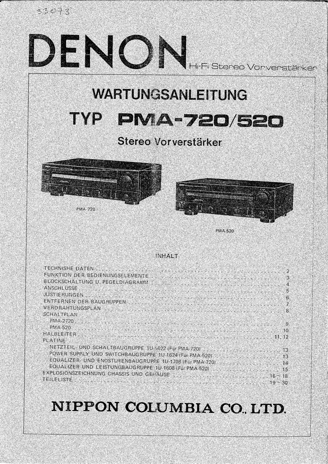 Denon PMA-520, PMA-720 Service Manual 1