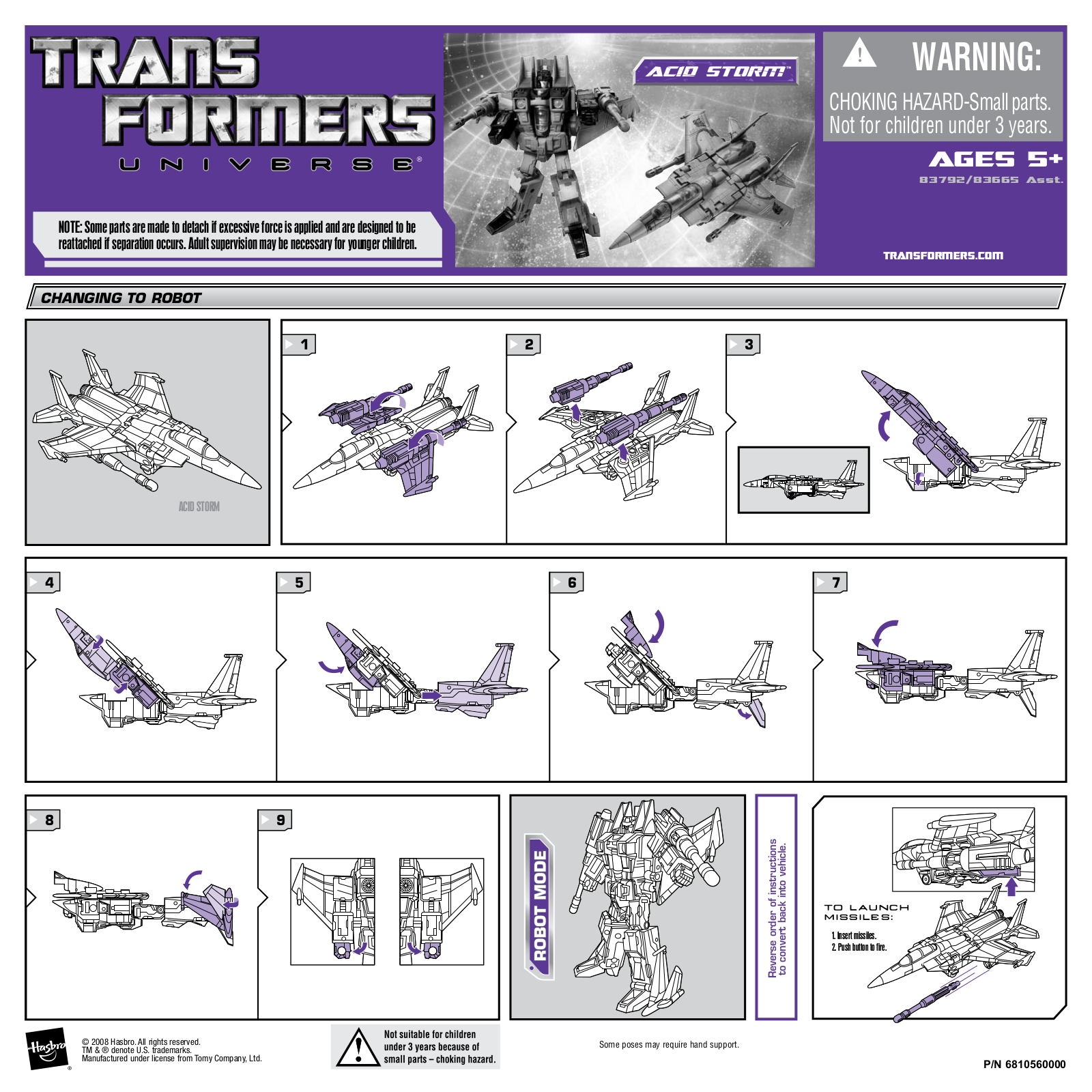 Hasbro Transformers Universe Acid Storm User Manual