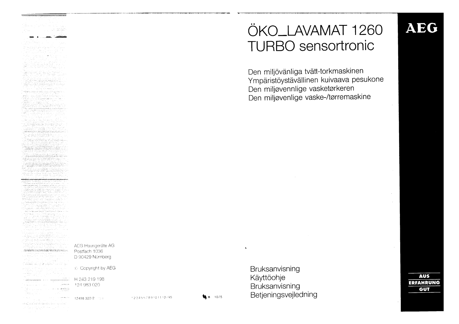 AEG LAV1260TURBO User Manual