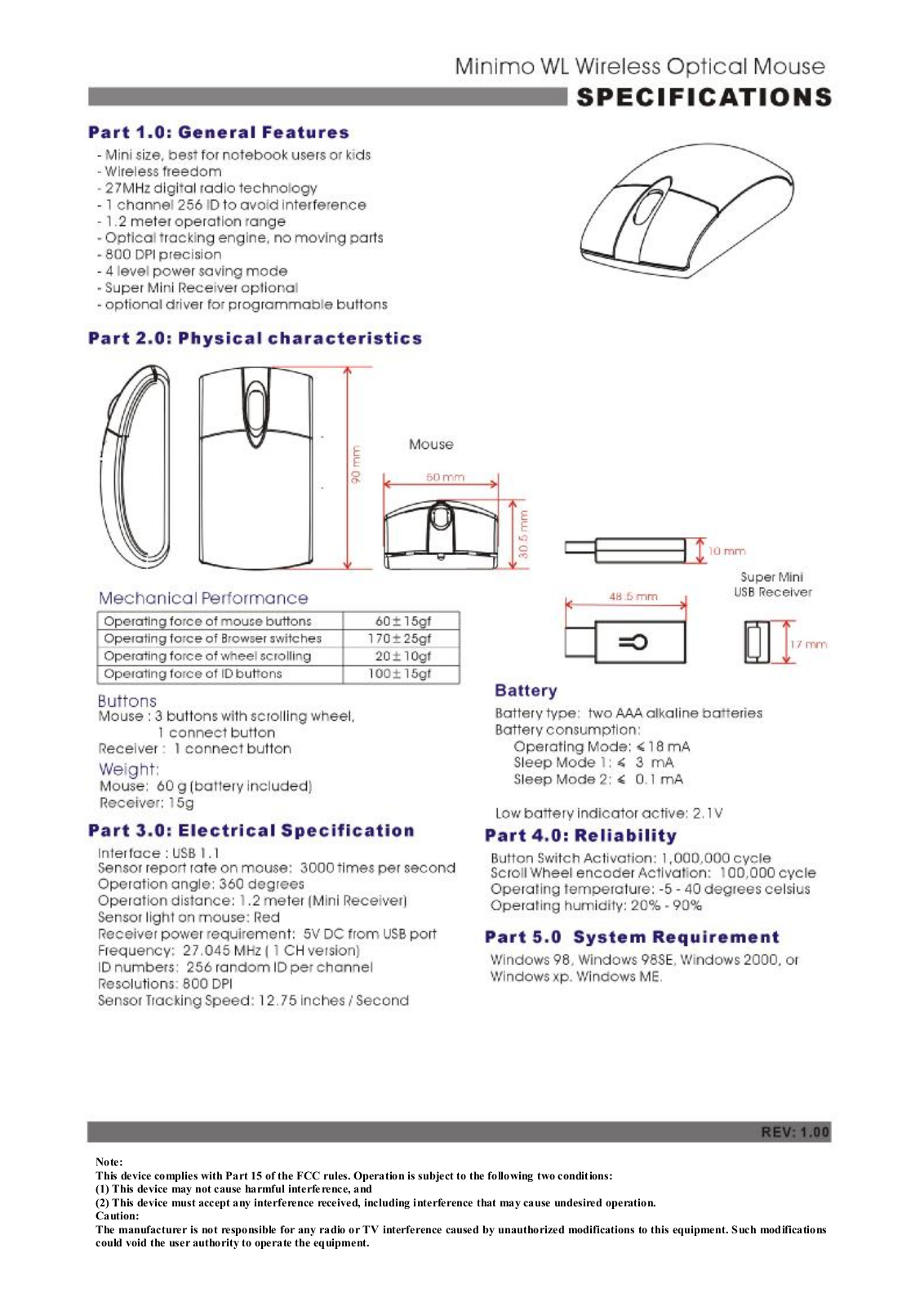 NORTEK MINIMOWL Users Manual