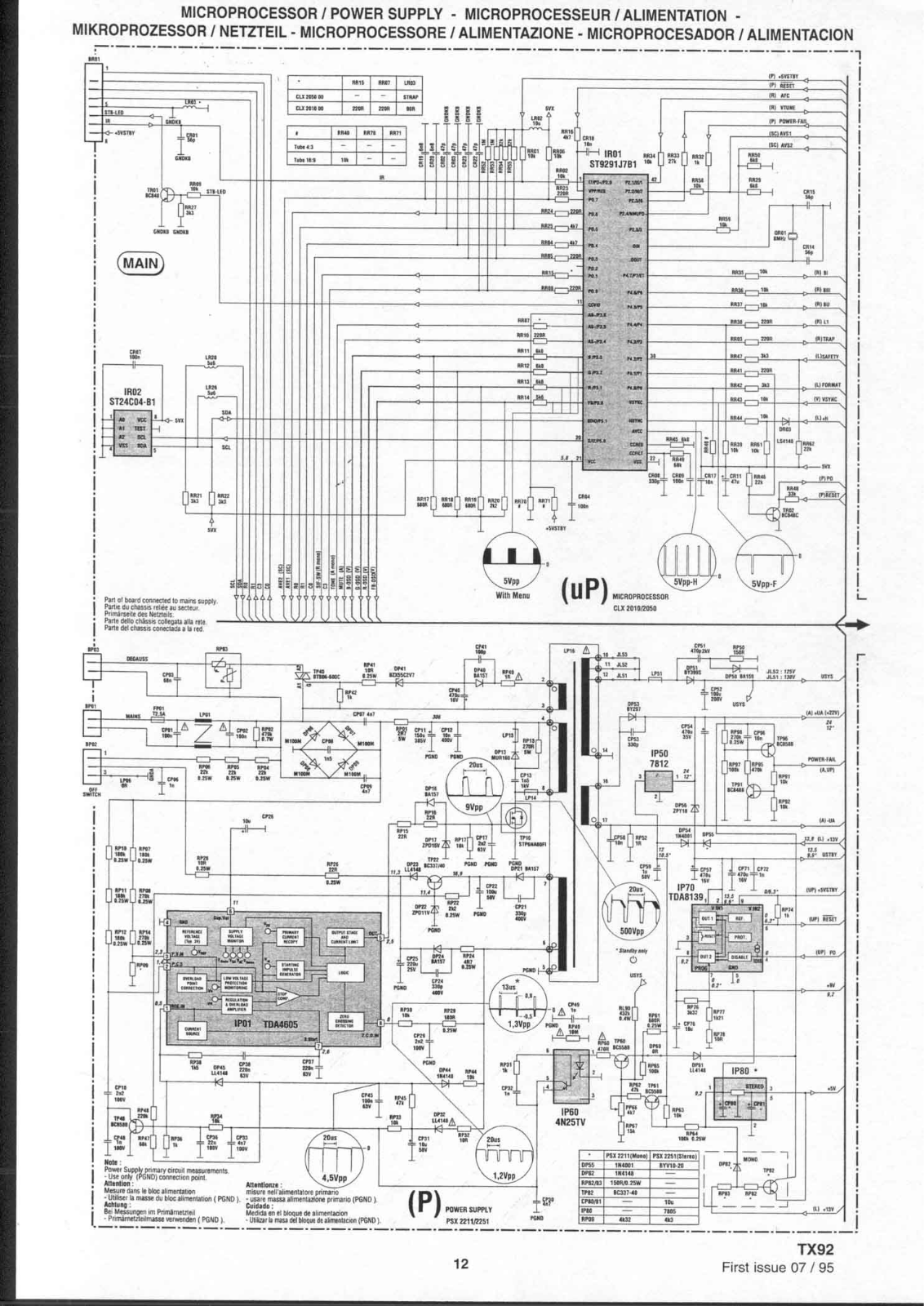 Thomson TX92 Cirquit Diagram