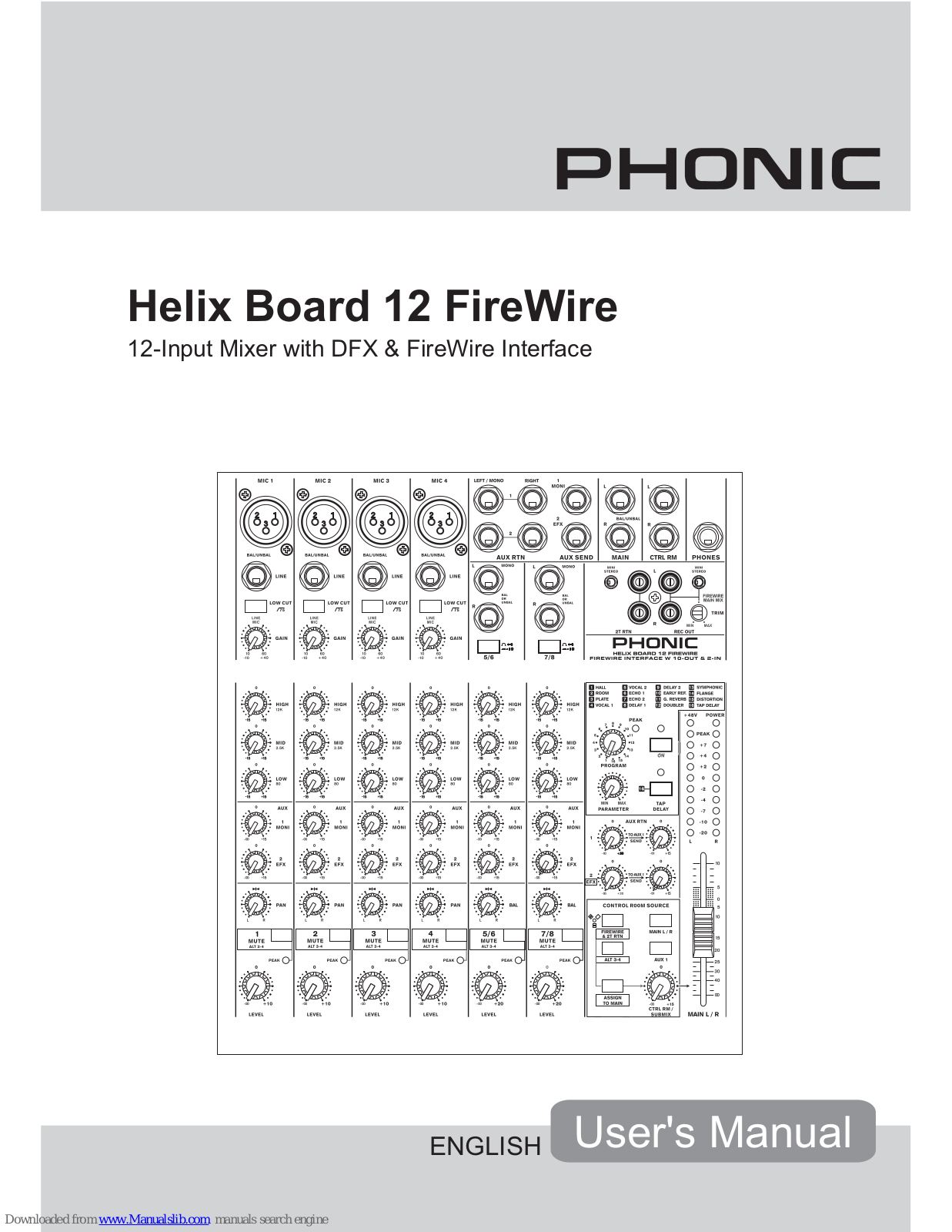 Phonic Helix Board 12, Helix Board 12 Firewire User Manual - ManualMachine.com