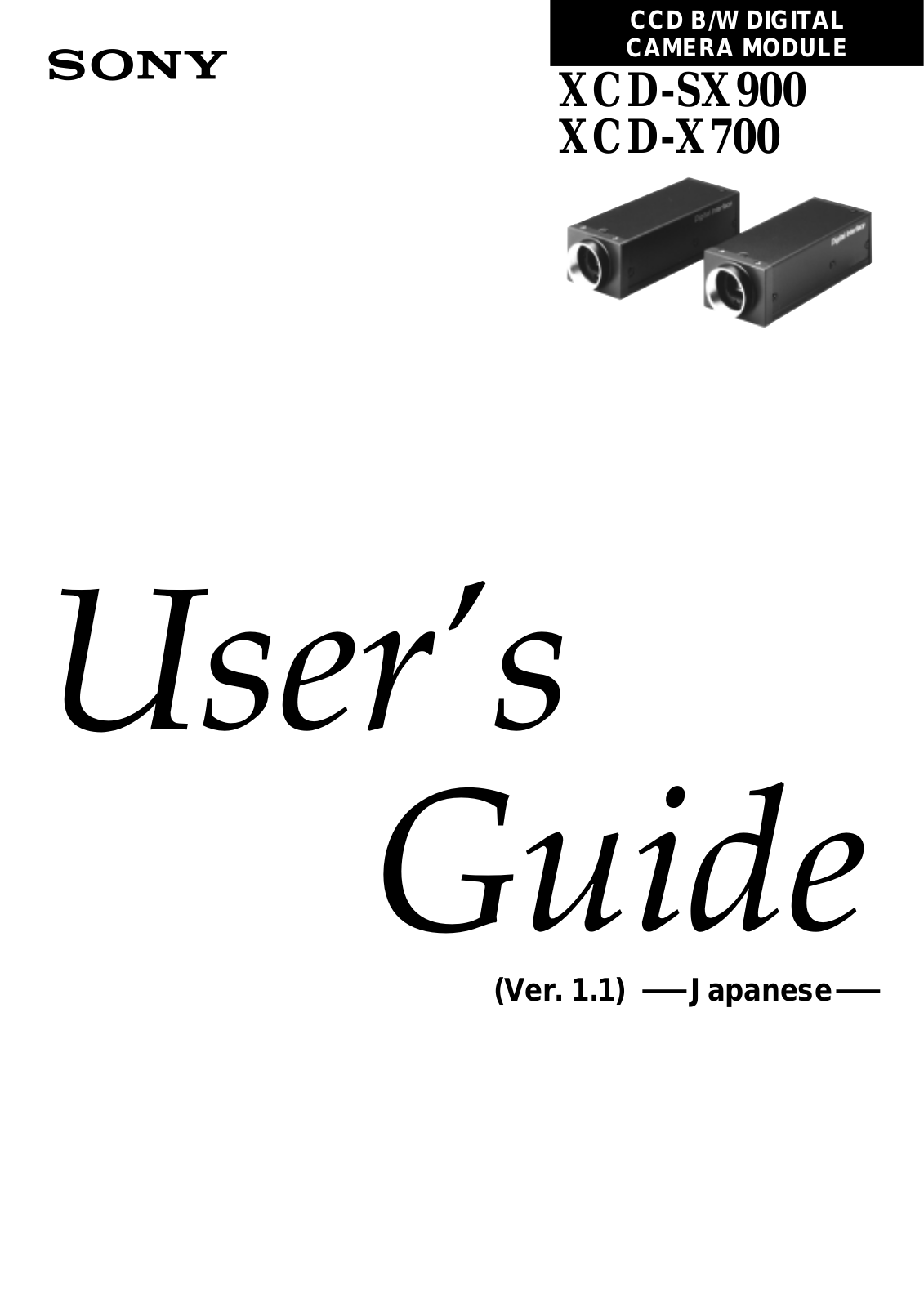 Sony XCD-X700, XCD-SX900 User Manual