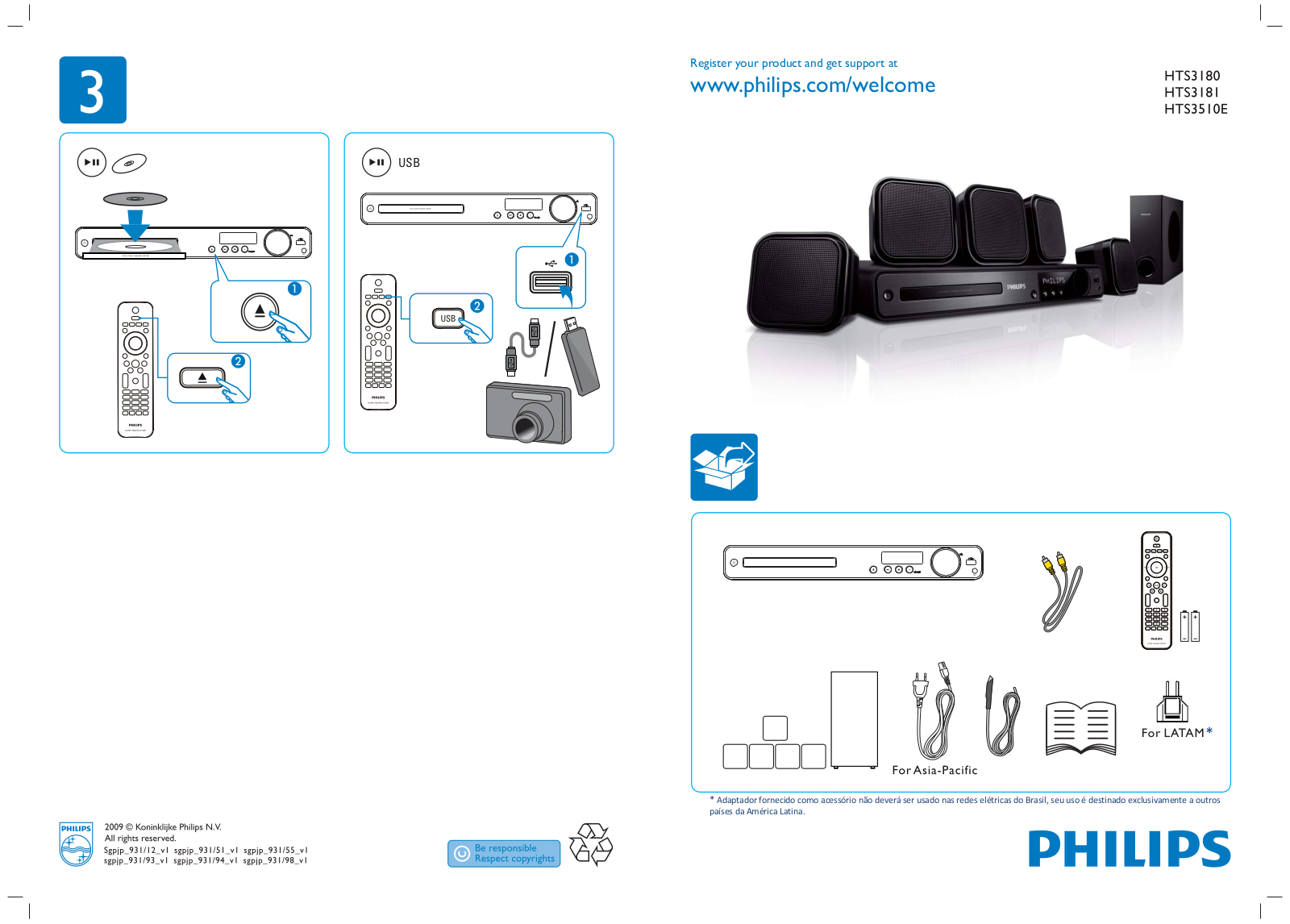 Philips HTS3510E-94, HTS3510E User Manual