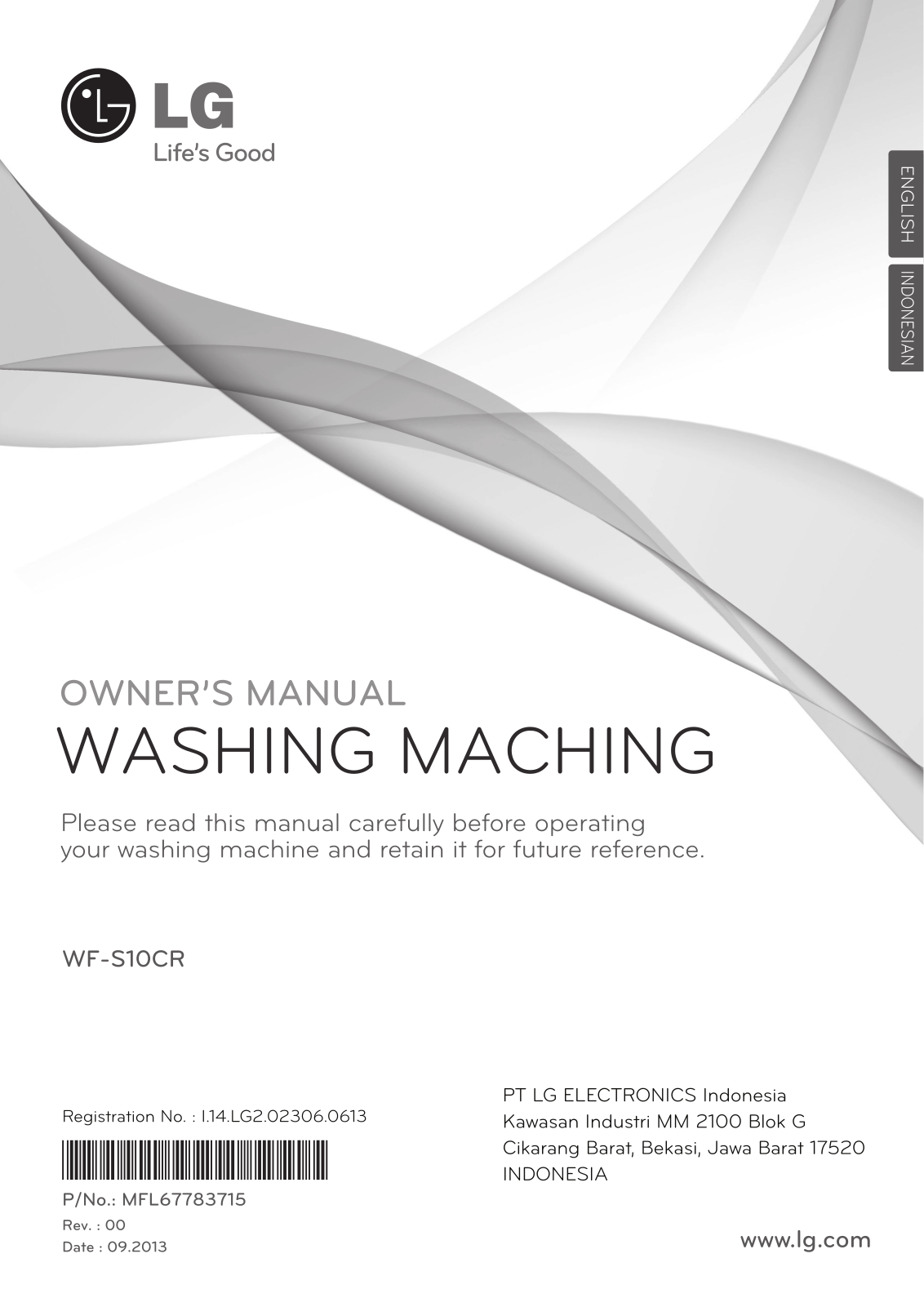 LG WF-S10CR Manual book