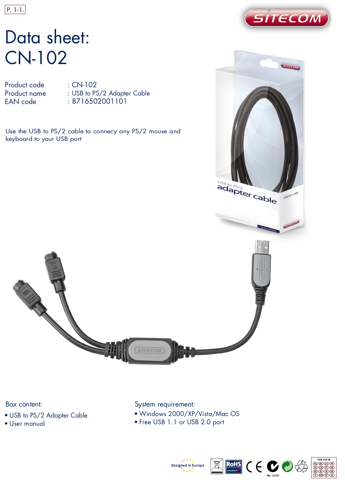 Sitecom CN-102 DATASHEET - ManualMachine.com