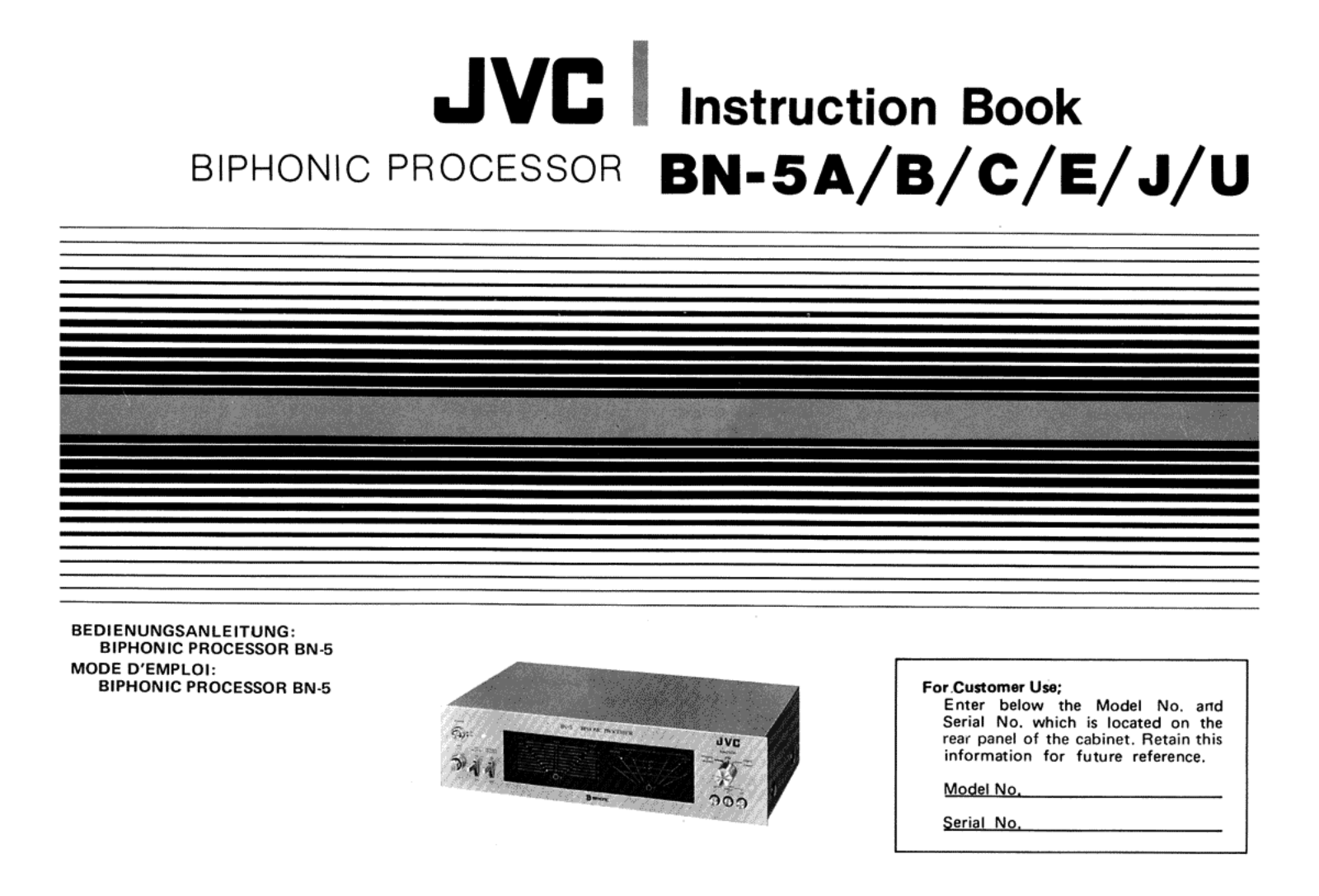 JVC BN-5 Owners manual