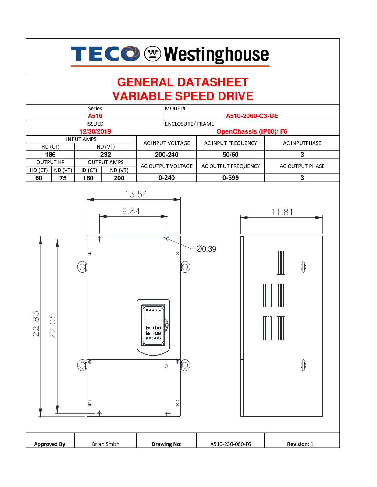 Teco A510-2060-C3-UE Data Sheet