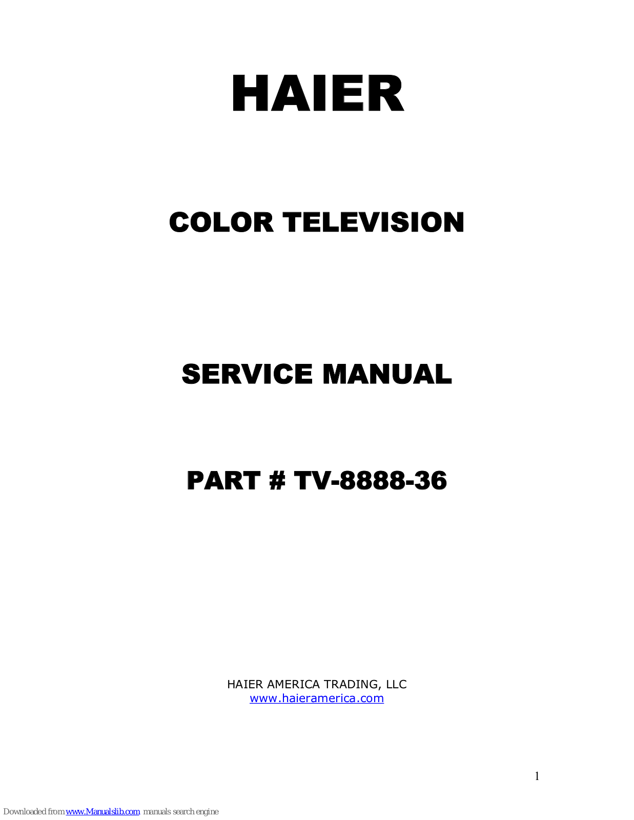 Haier BH2404D Service Manual