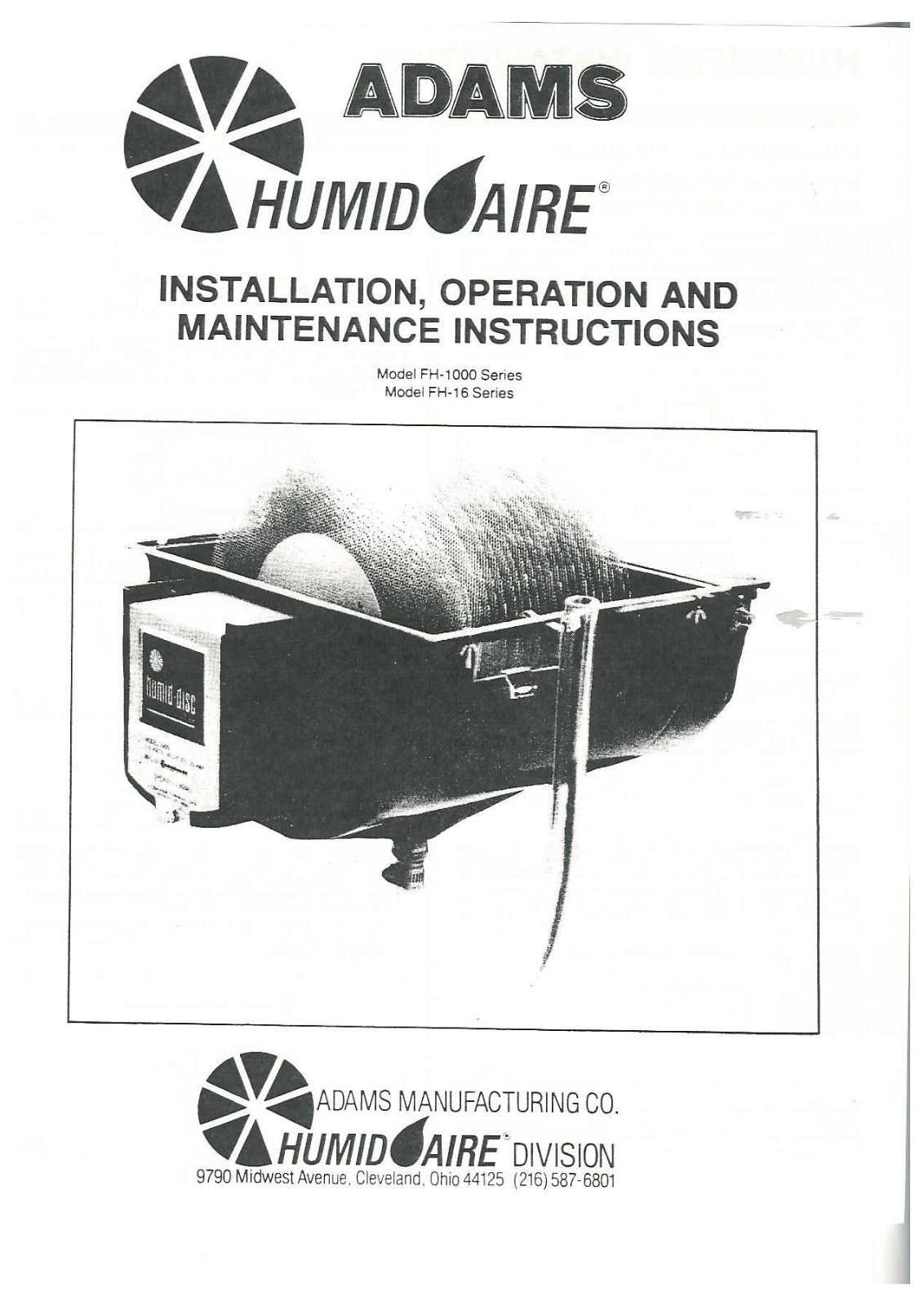 Humidaire Fh-2000, Fh1000-l10, Fh20, Fh1000, Fh16 Owner's Manual