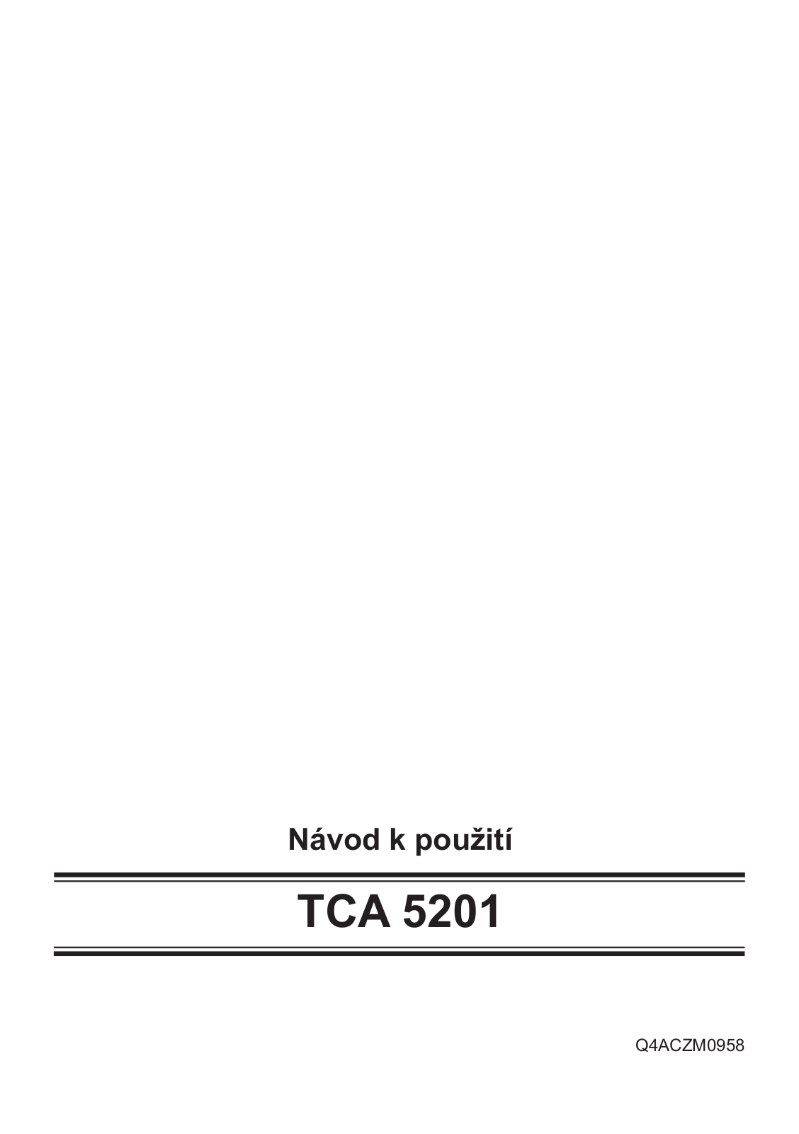 Bosch TCA5201 User Manual