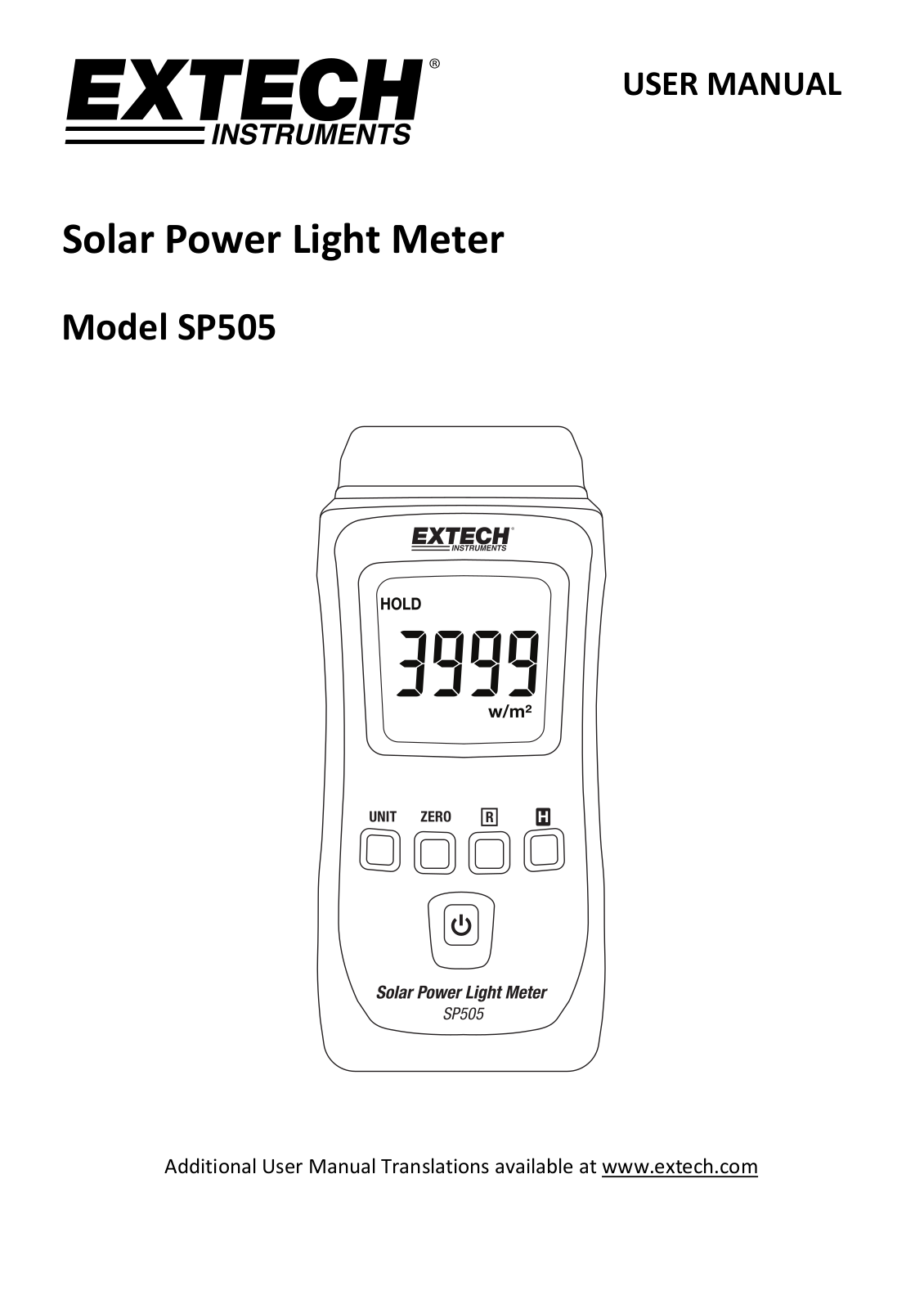 Extech SP505 Instruction Manual