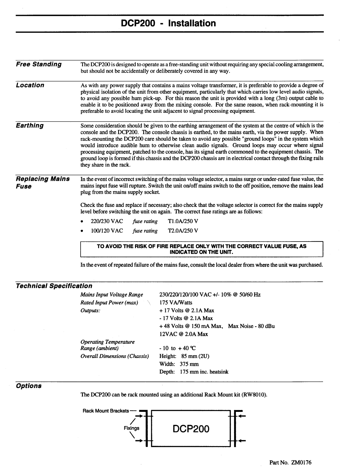 SoundCraft DCP200 User Manual