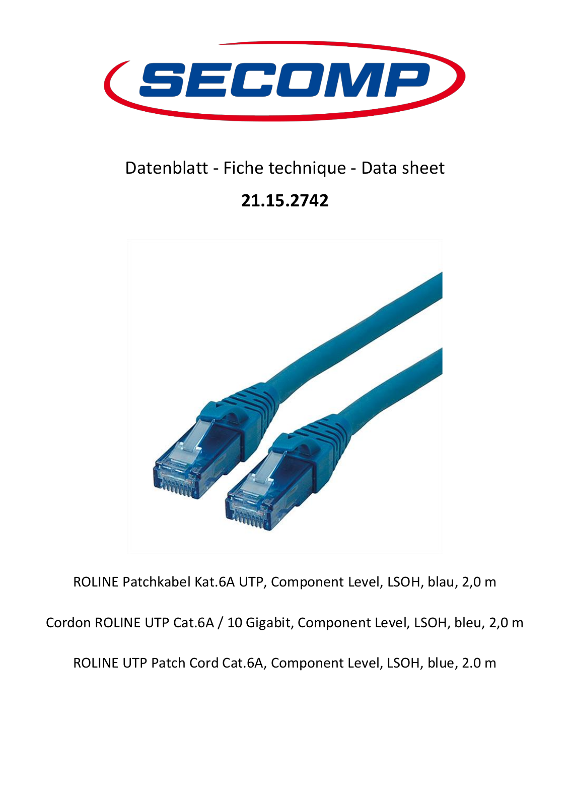 Roline 21.15.2742 User Manual