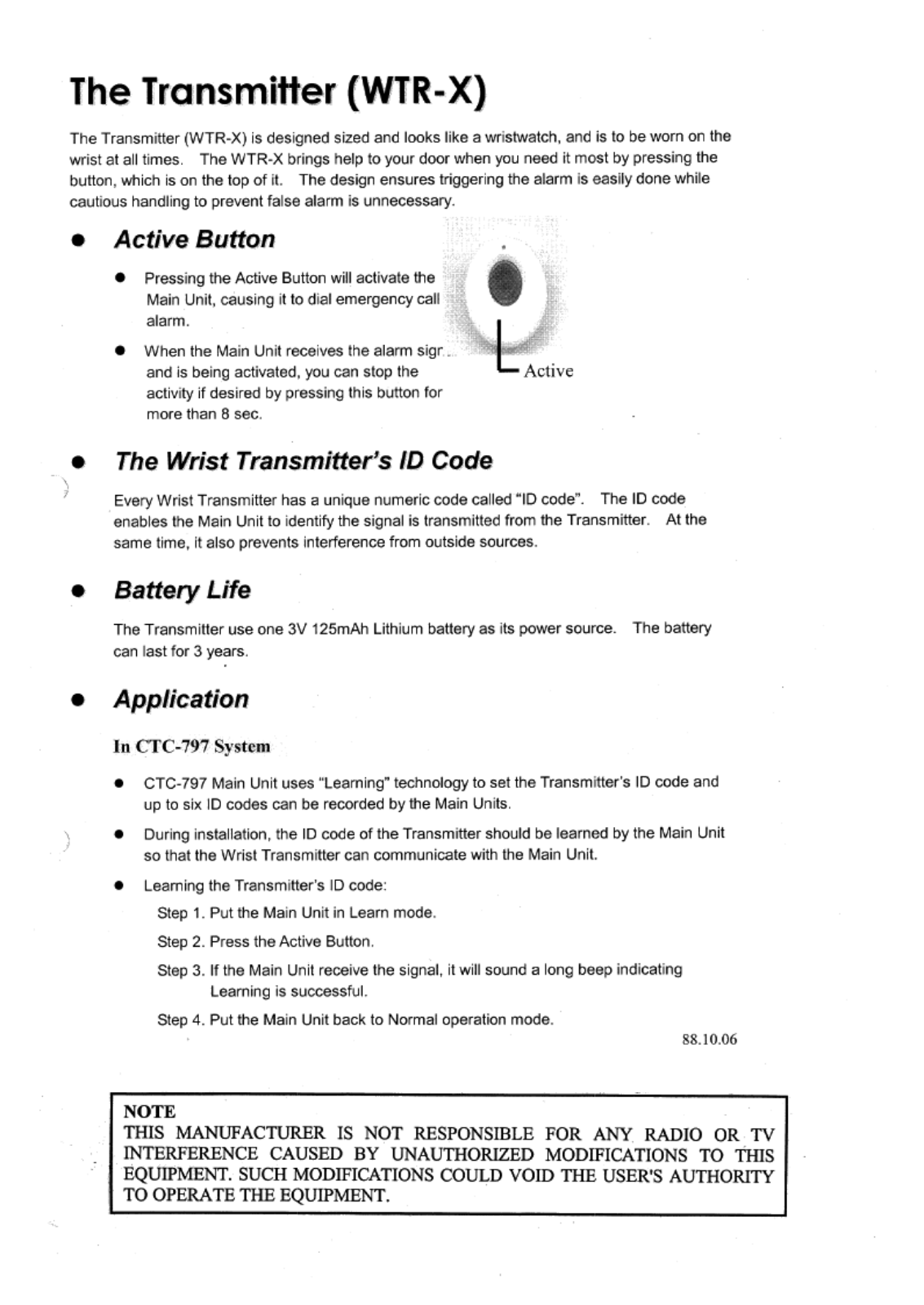 Climax Technology Co WTRX Users manual