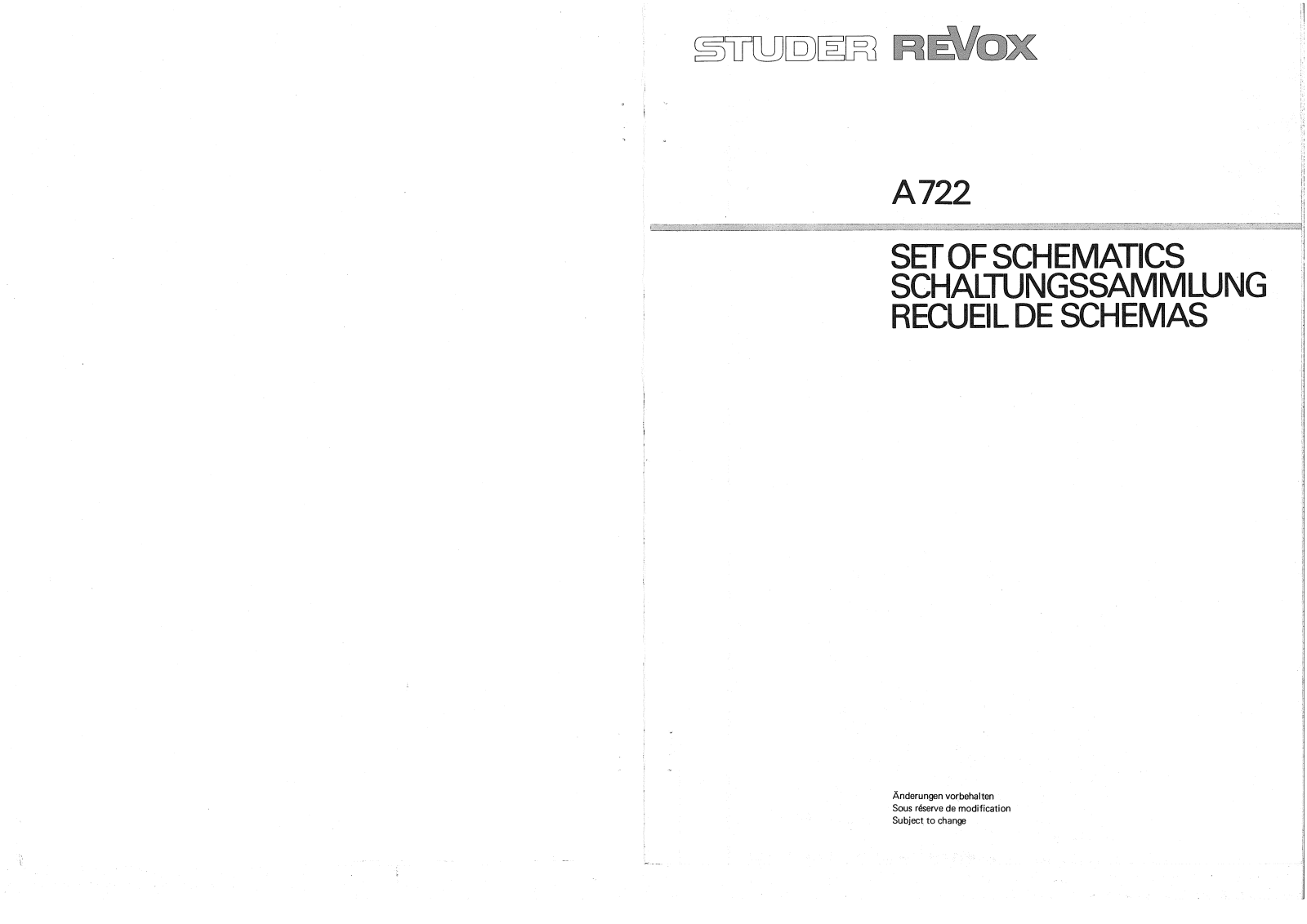 Revox A-722 Schematic