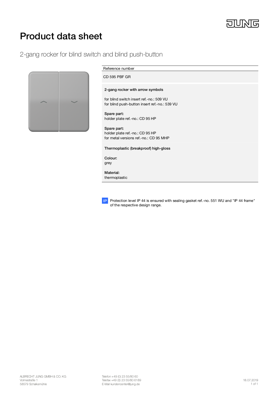 Jung CD 595 PBF GR User Manual