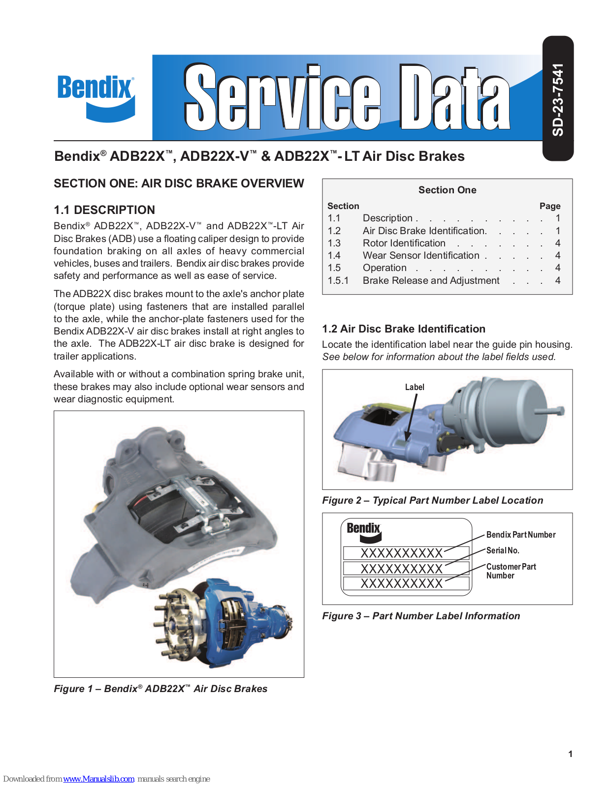 BENDIX ADB22X-V, ADB22X-LT, ADB22X Service Data