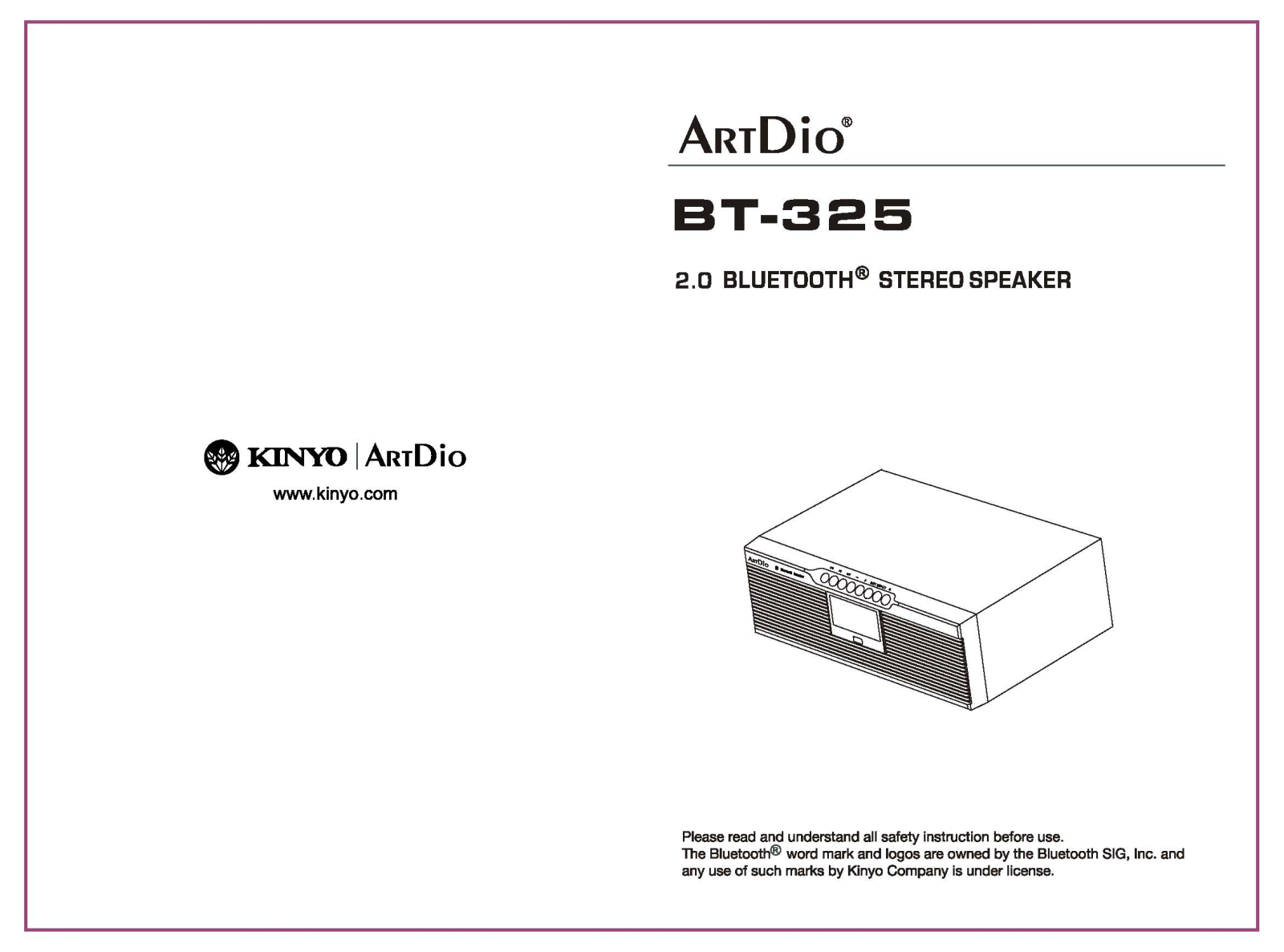 Kinyo ARTDIOBT325 User Manual