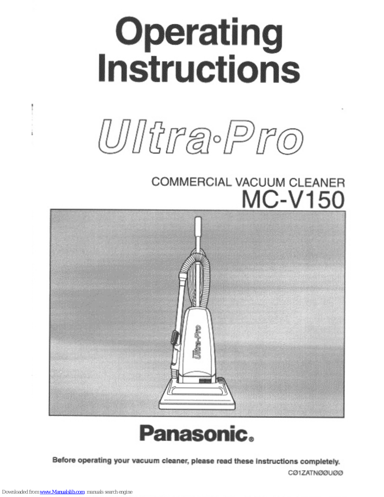 Panasonic Ultra-Pro MC-V150, M-CV150M Operating Instructions Manual