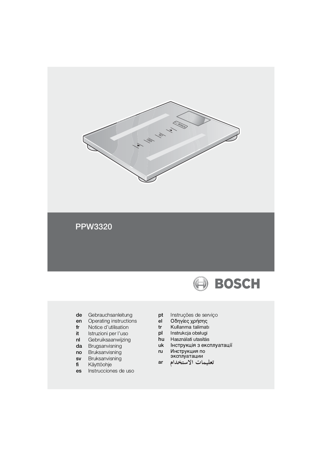 Bosch PPW3320 User Manual