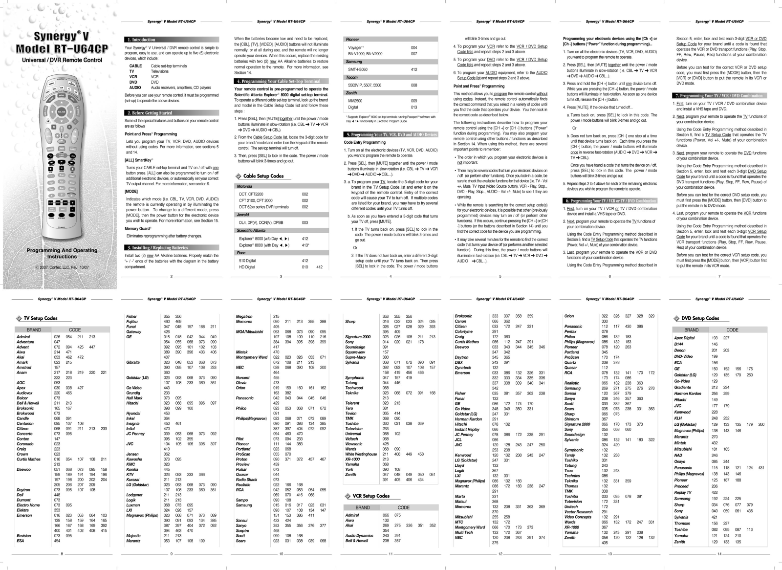 Contec RC-U63CDR-11S-2, RT-U64CP, RT-U64CD User Manual