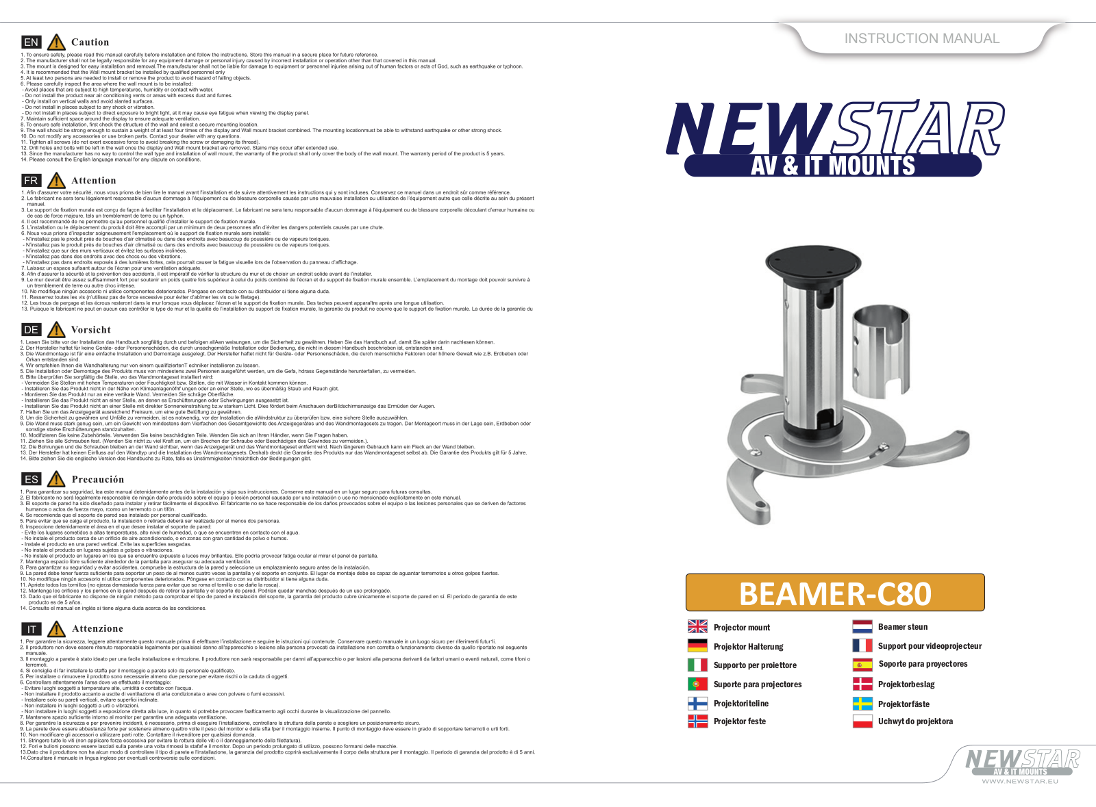 Newstar BEAMER-C80 User Manual