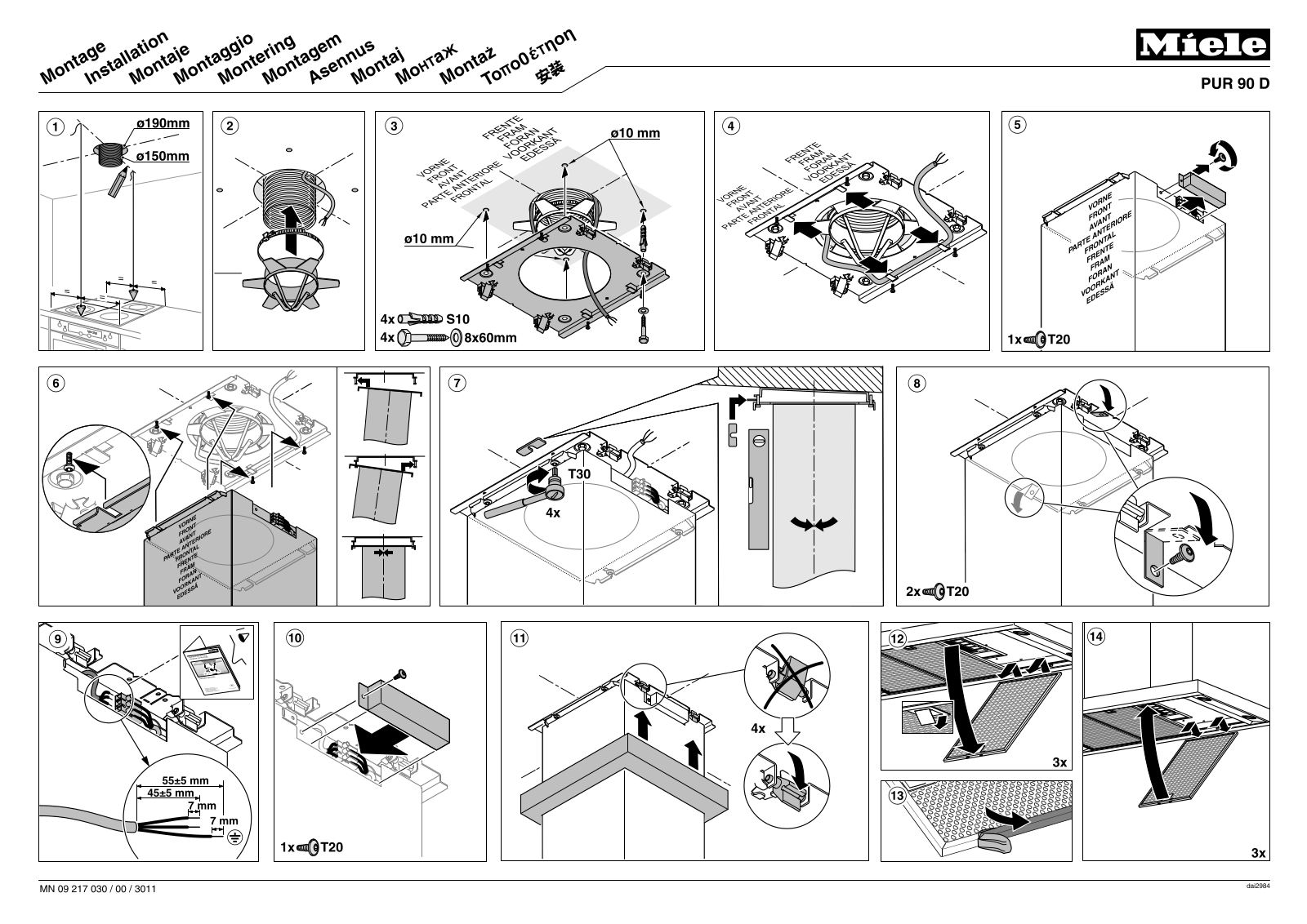 Miele PUR 90 D assembly instruction