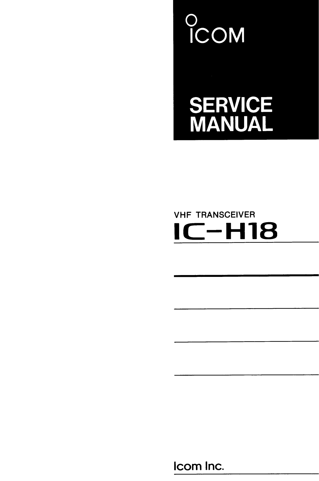 Icom IC-H18 Service Manual