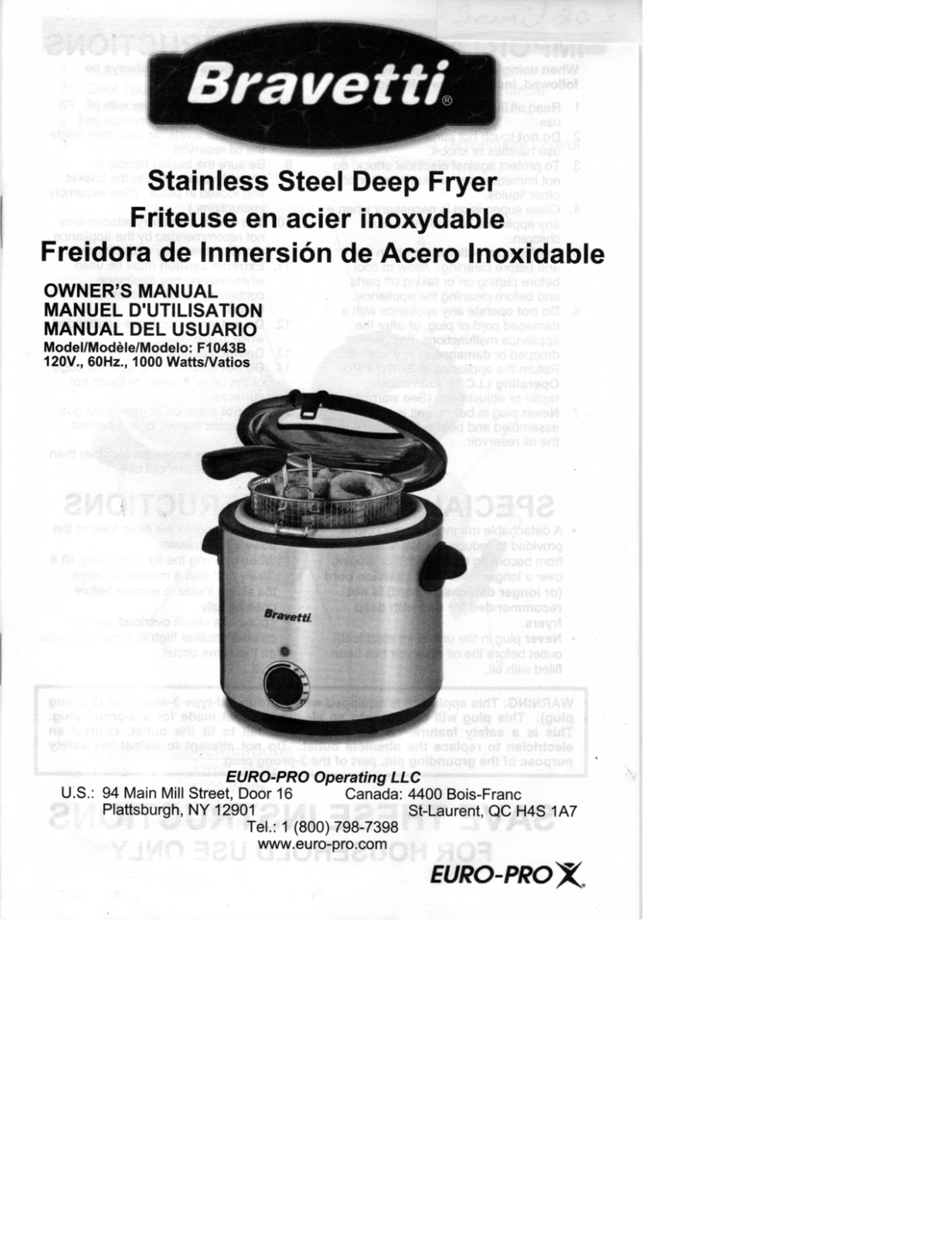 BRAVETTI F1043B User Manual