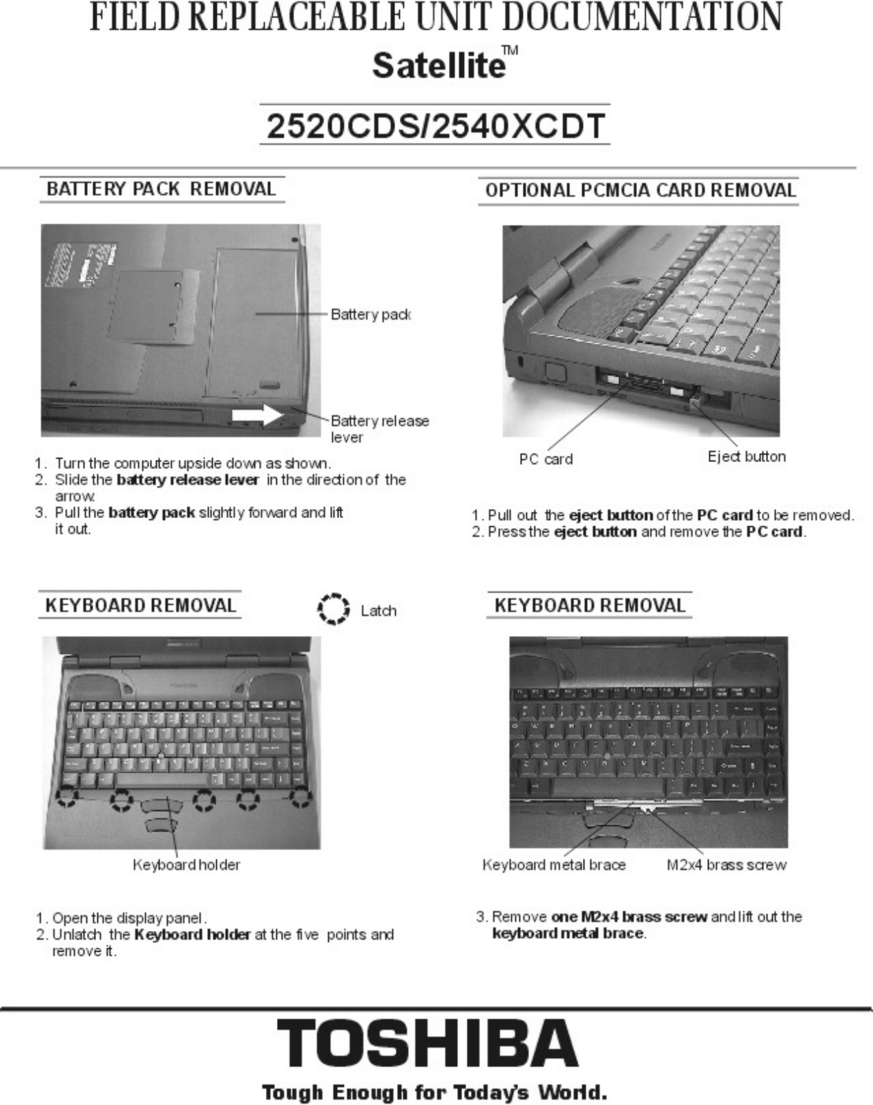 Toshiba Satellite 2540XCDT, Satellite 2520CDS Service Manual