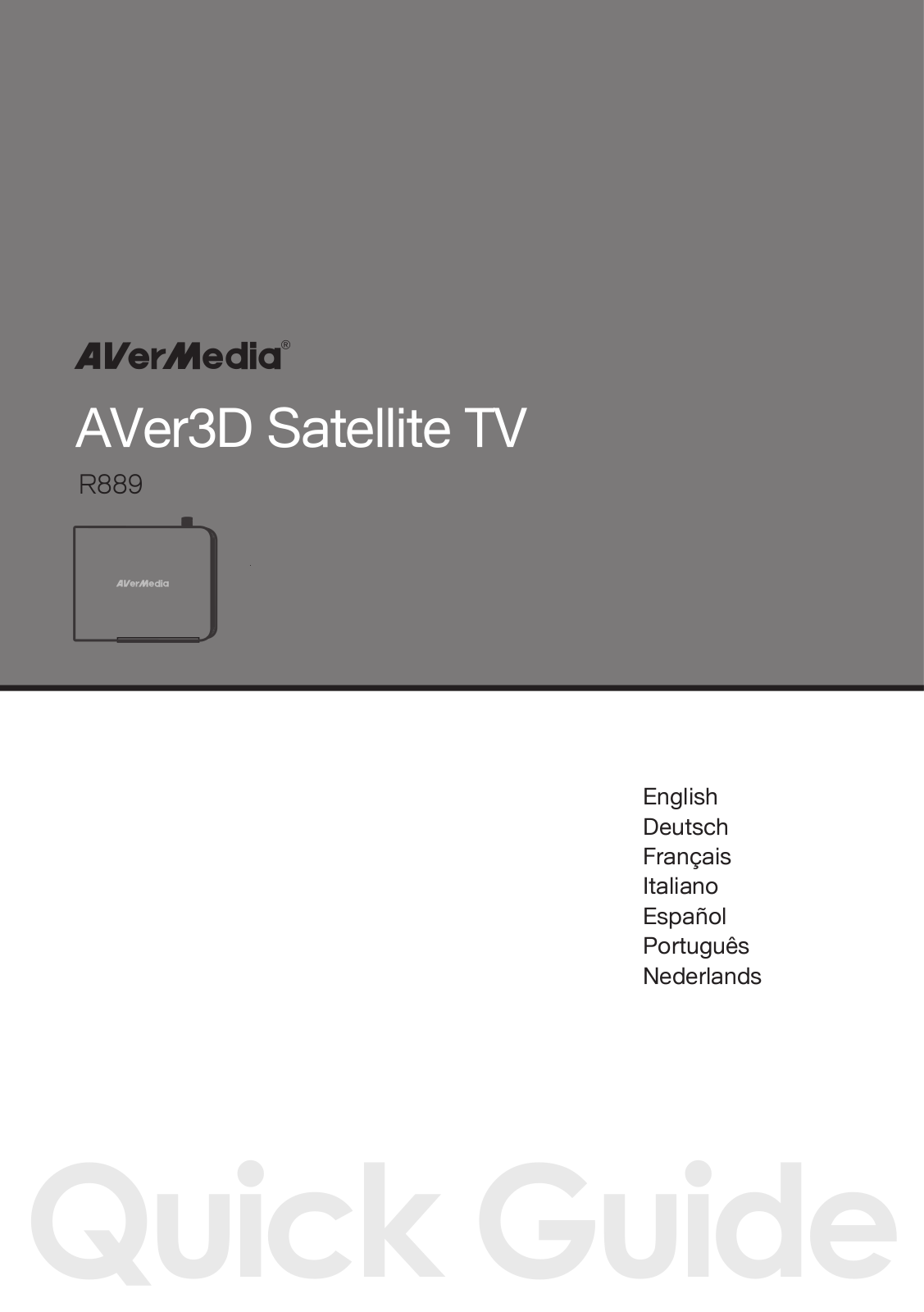 Avermedia AVer3D Satellite TV,R889 Quick Manual