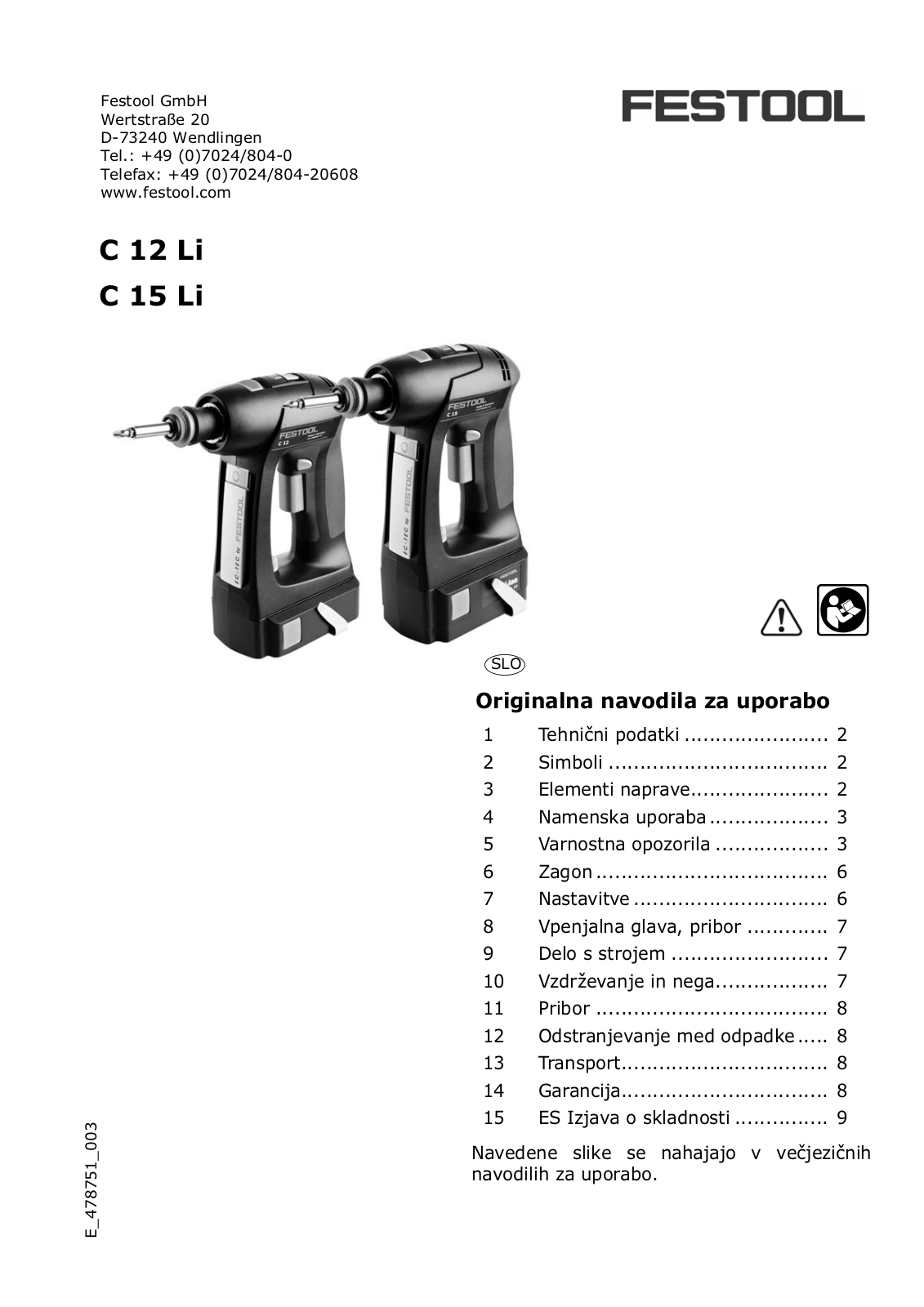 Festool C 12 LI User Manual