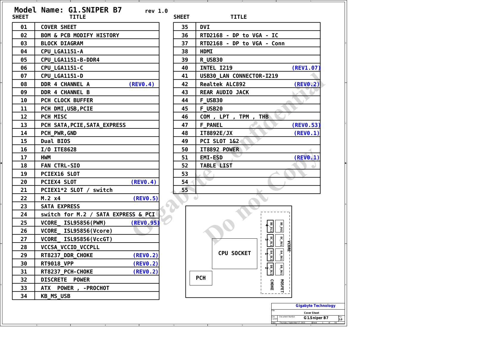 Gigabyte G1.Sniper B7, GA-G1.SniperB7 Schematic rev.1.0