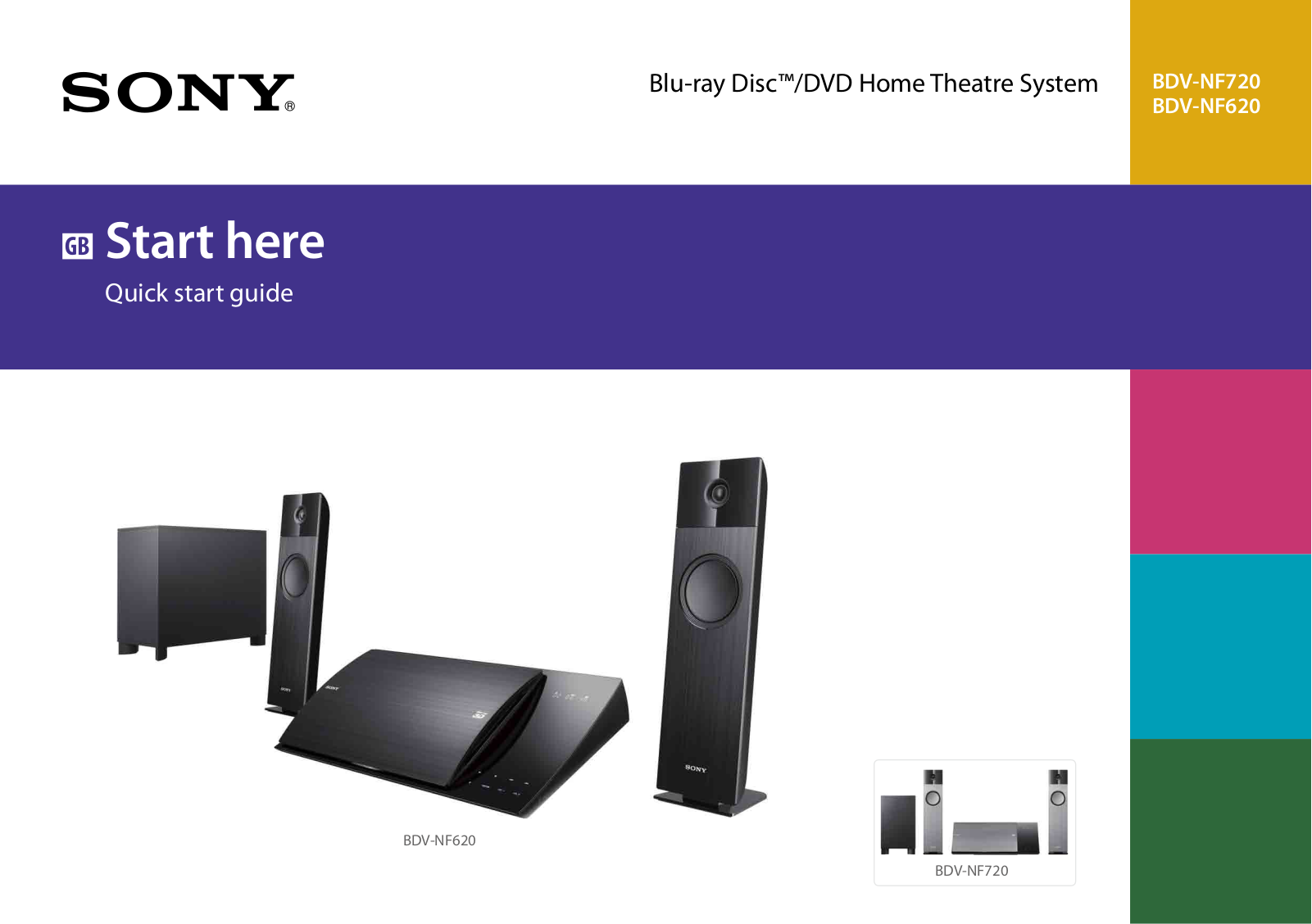 Sony BDV-NF720, BDV-NF620 Quick start guide